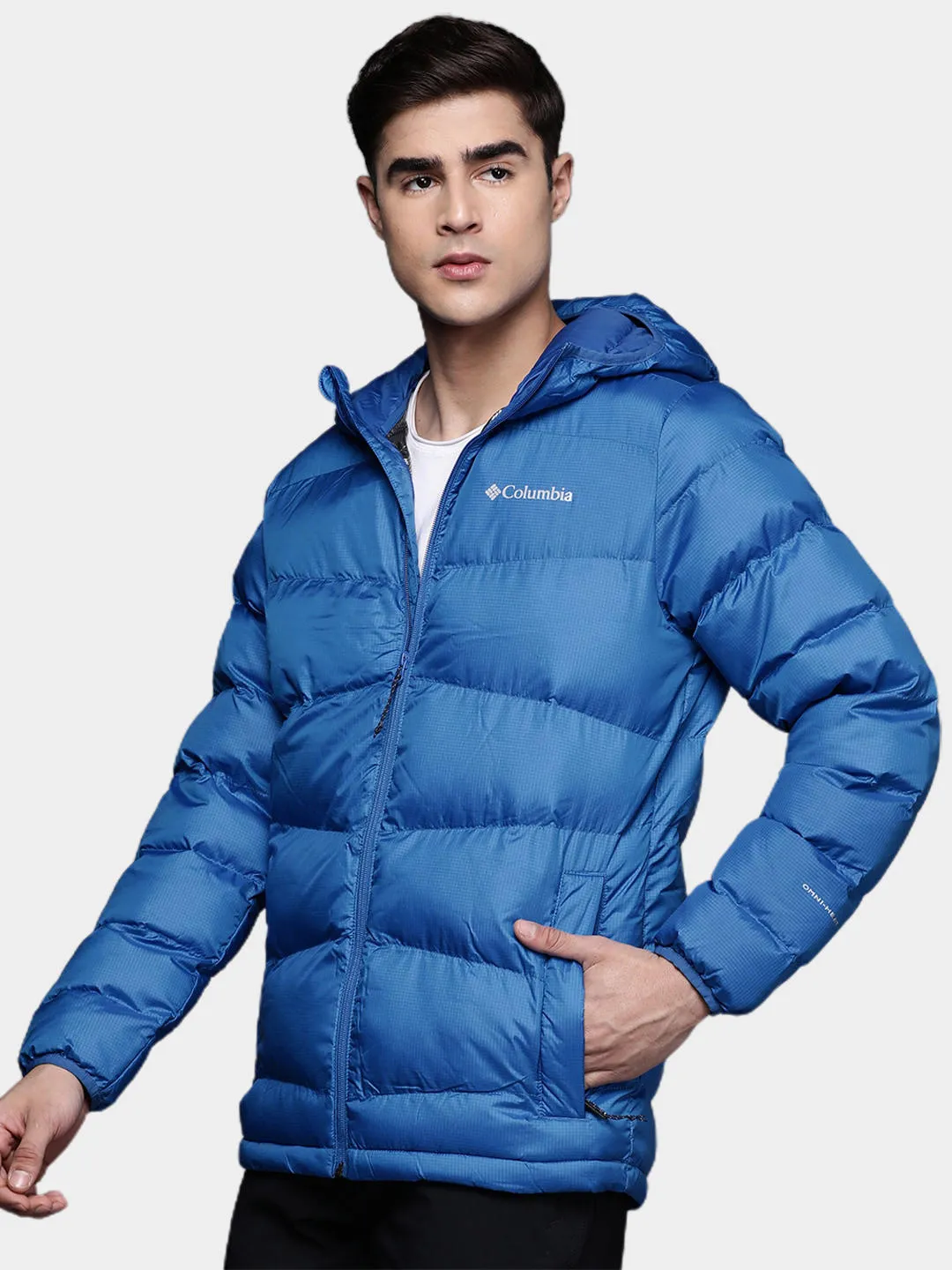 Columbia Men Blue Omni-Heat Reflective Fivemile Butte Hooded Jacket