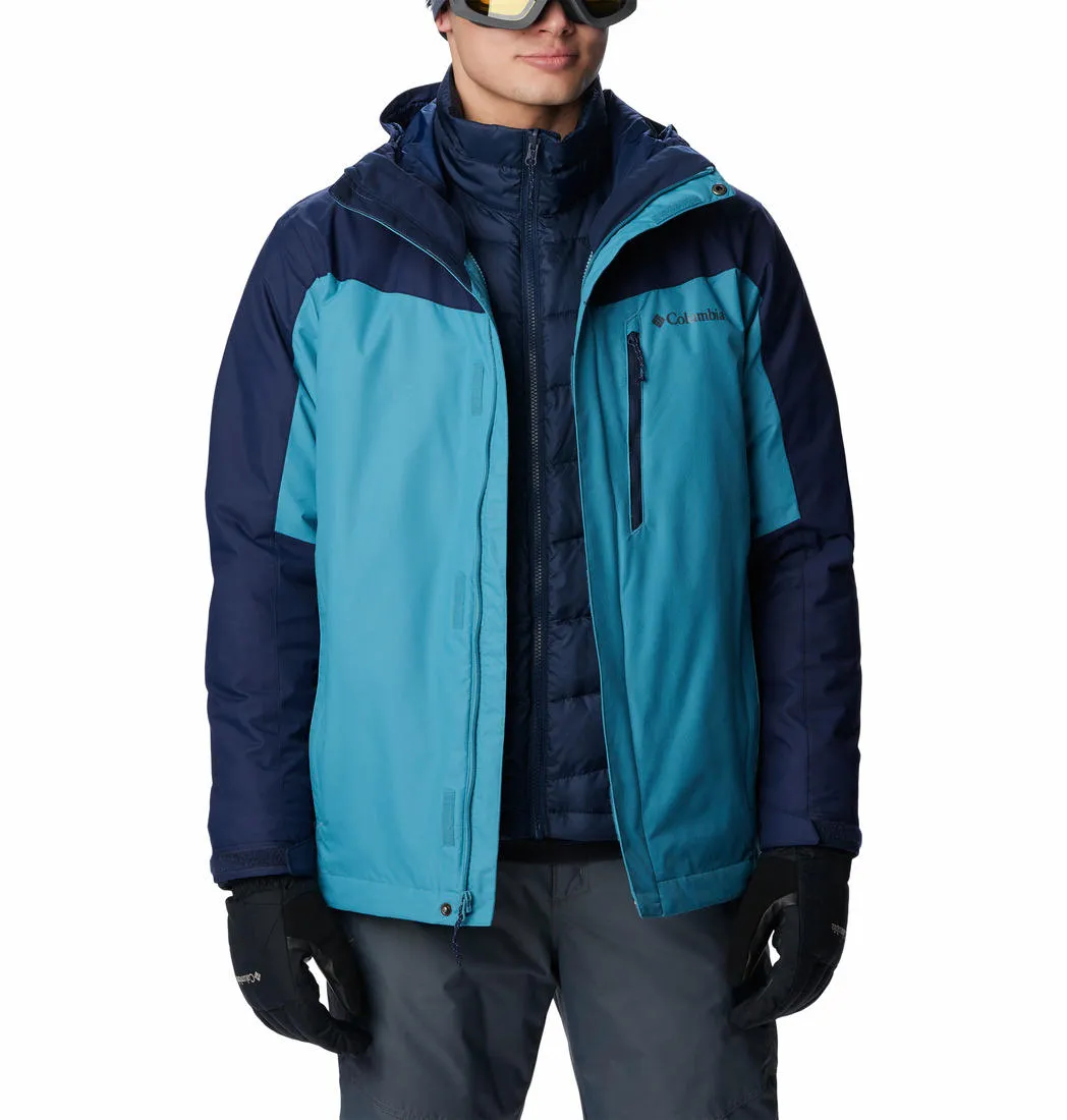 Columbia Men Blue Omni-Heat Reflective Whirlibird IV Inetrchangeable Jacket
