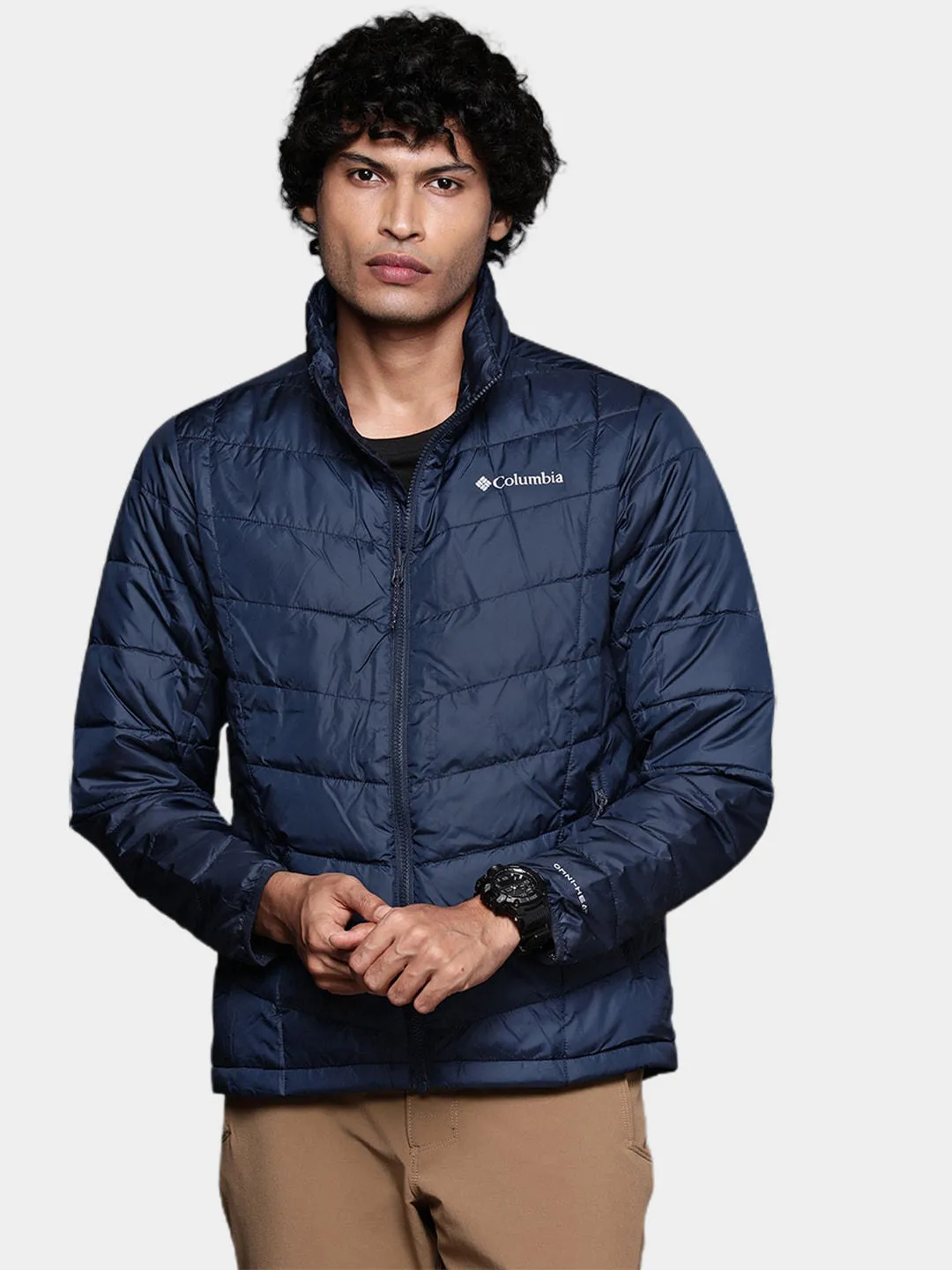 Columbia Men Blue Omni-Heat Reflective Whirlibird IV Inetrchangeable Jacket
