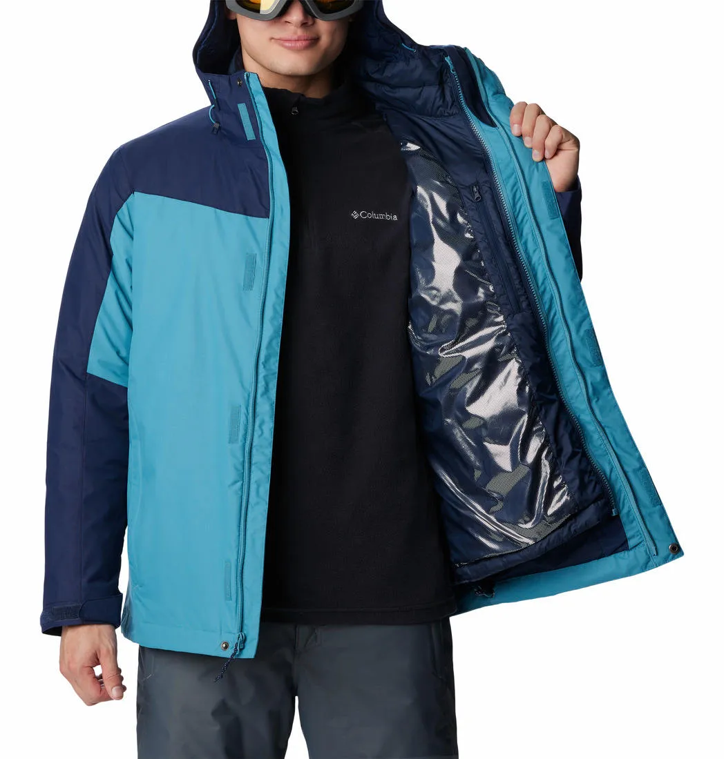 Columbia Men Blue Omni-Heat Reflective Whirlibird IV Inetrchangeable Jacket