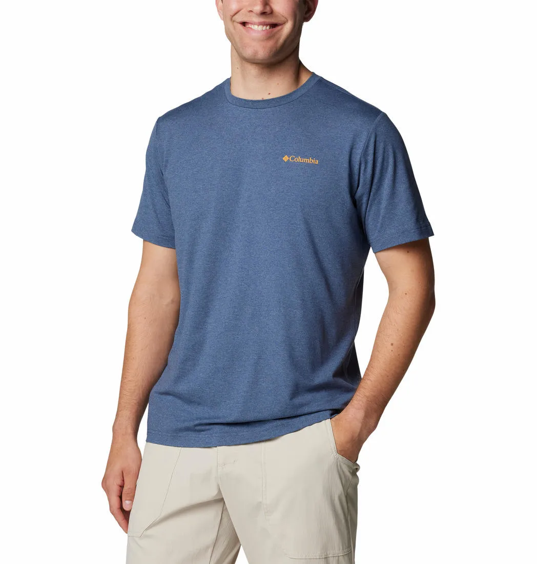 Columbia Men Blue Omni-Shade Kwick Hike Back Graphic Tshirt