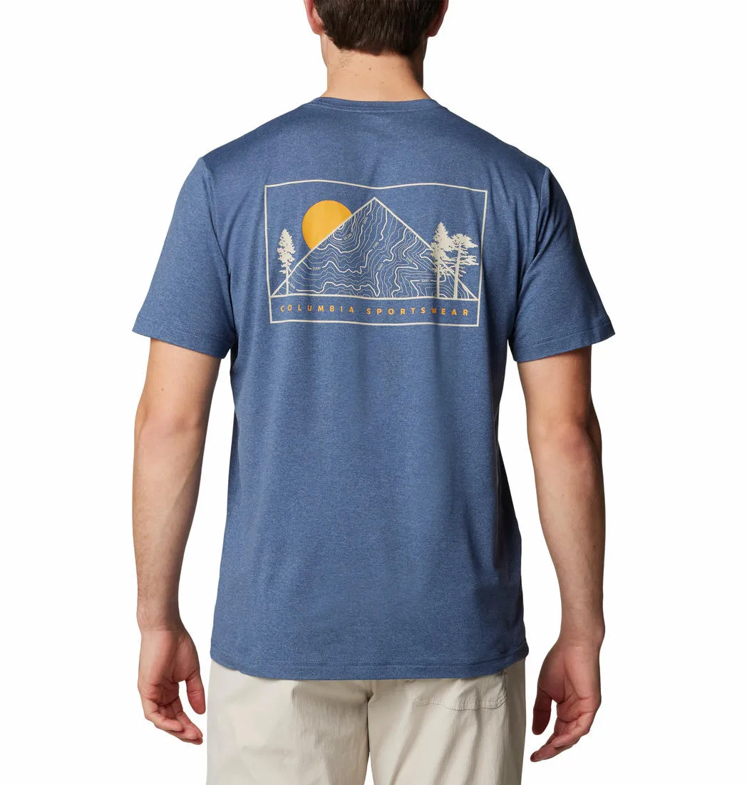Columbia Men Blue Omni-Shade Kwick Hike Back Graphic Tshirt