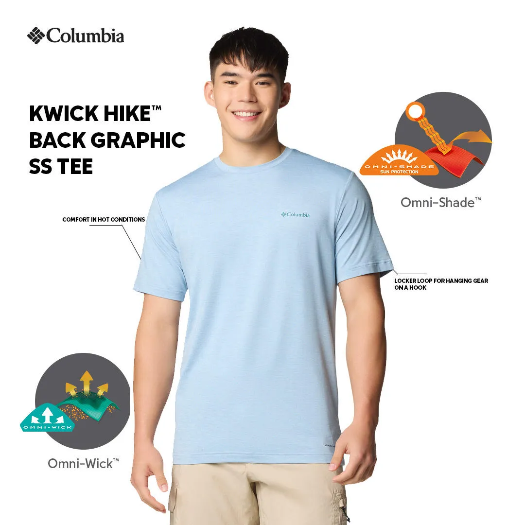 Columbia Men Blue Omni-Shade Kwick Hike Back Graphic Tshirt