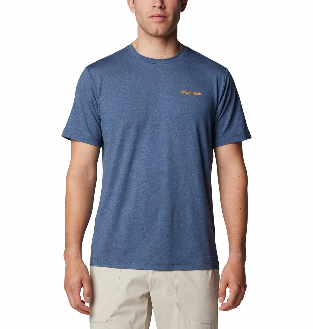 Columbia Men Blue Omni-Shade Kwick Hike Back Graphic Tshirt