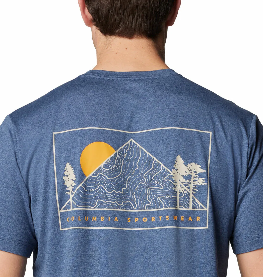 Columbia Men Blue Omni-Shade Kwick Hike Back Graphic Tshirt