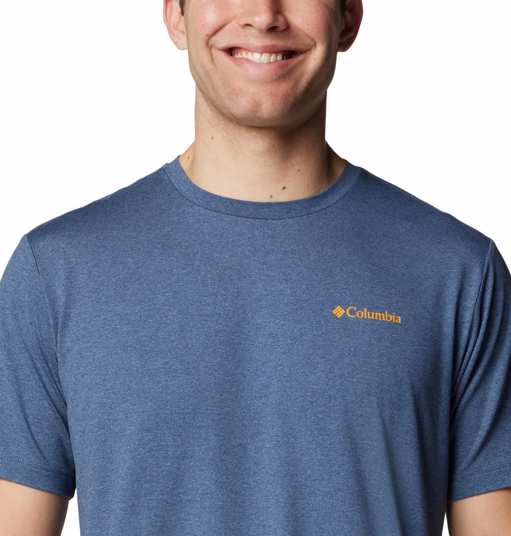 Columbia Men Blue Omni-Shade Kwick Hike Back Graphic Tshirt