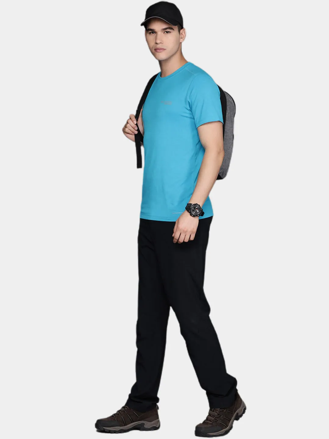 Columbia Men Blue Omni-Wick M Endless Trail Running Tech Tshirt