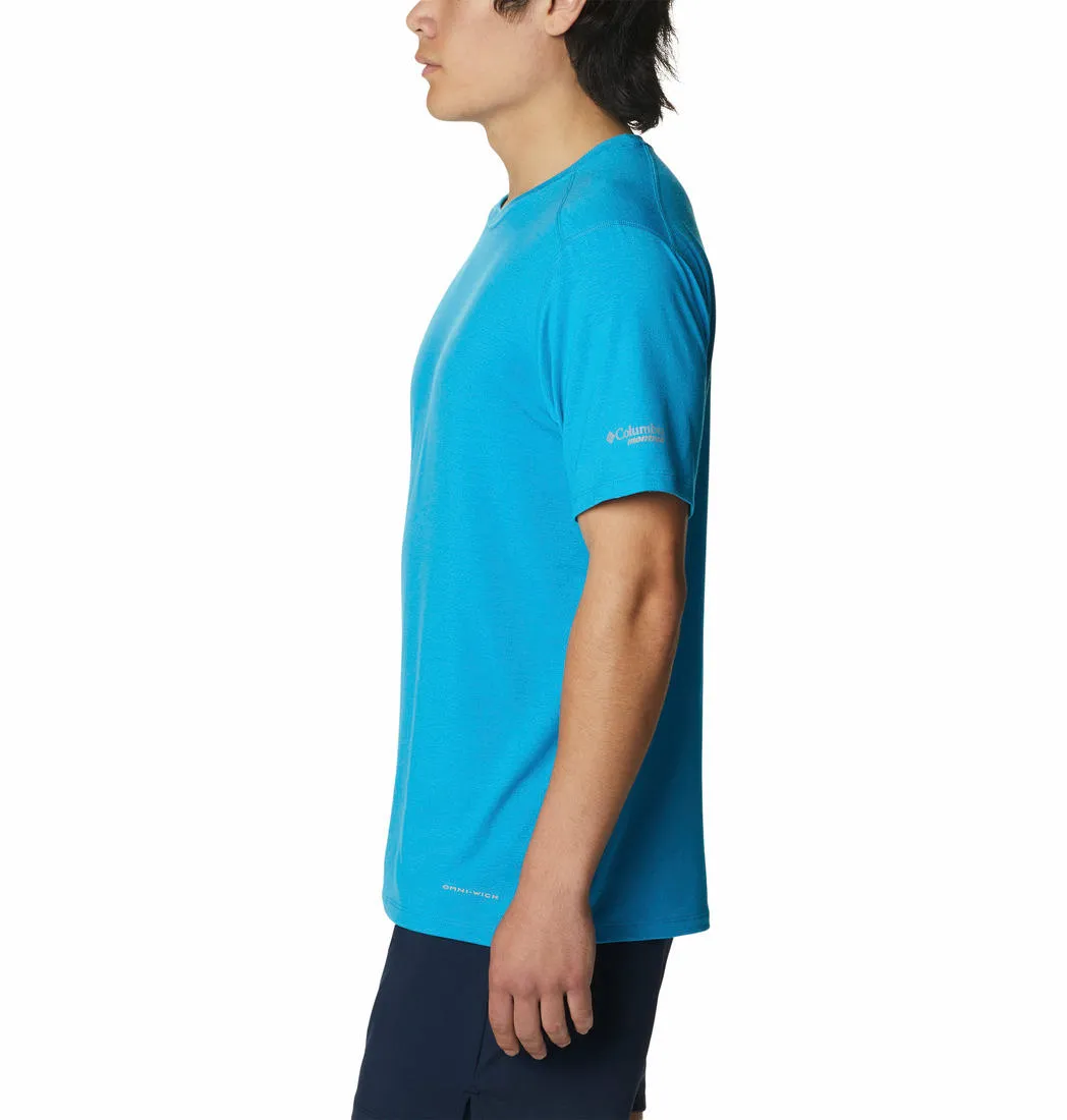 Columbia Men Blue Omni-Wick M Endless Trail Running Tech Tshirt