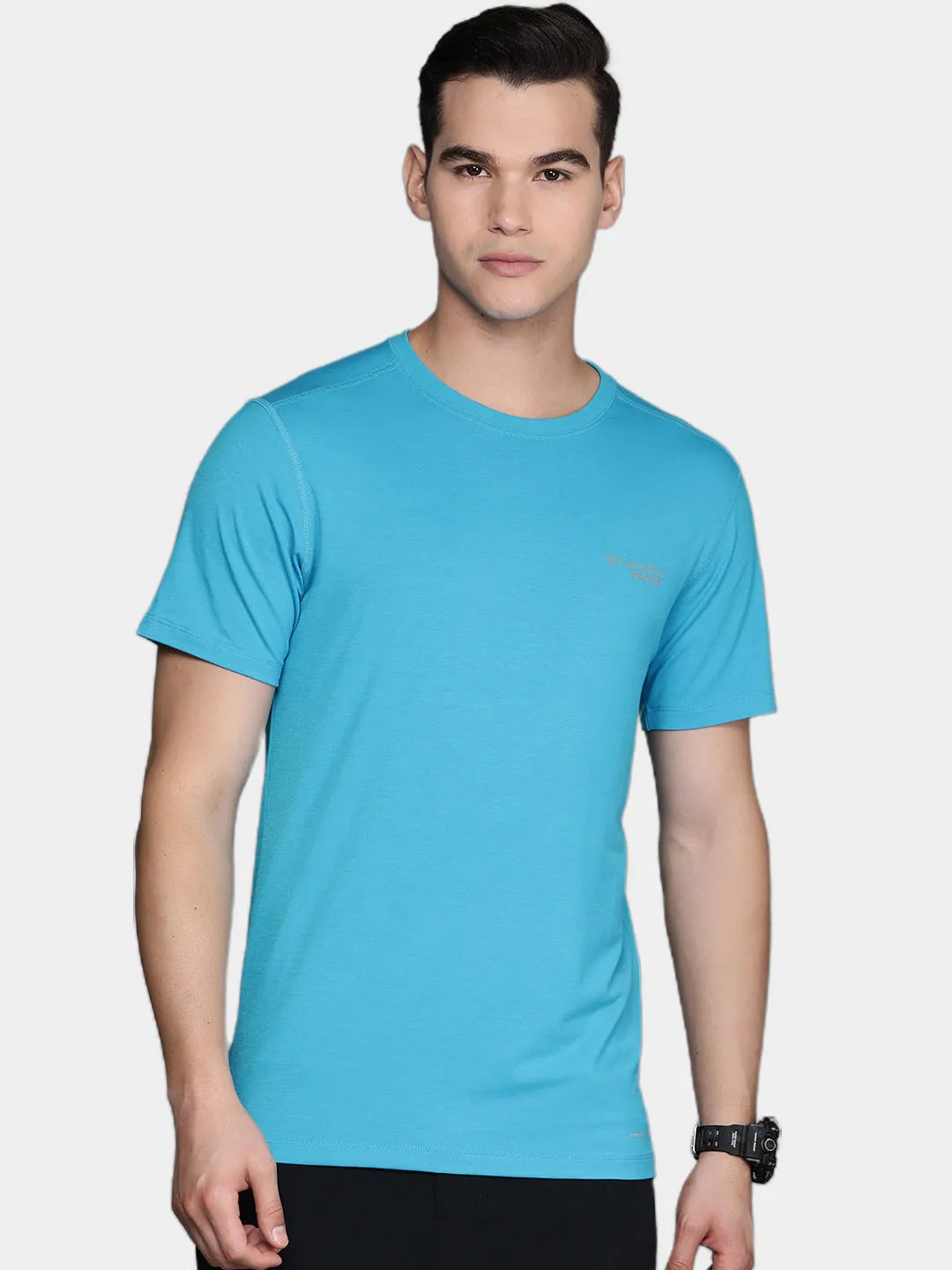 Columbia Men Blue Omni-Wick M Endless Trail Running Tech Tshirt