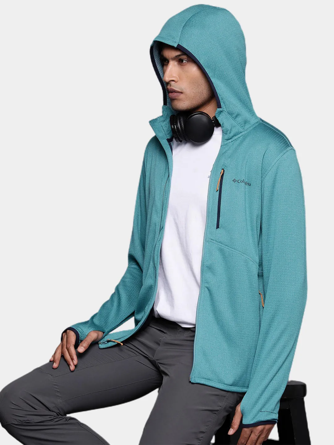 Columbia Men Blue Omni-Wick Park View Hoodie