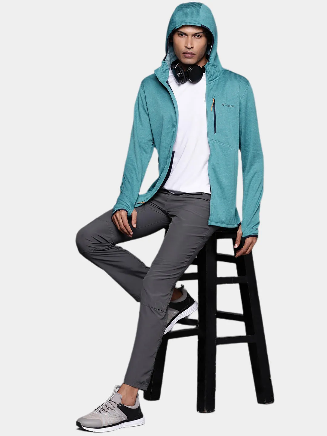 Columbia Men Blue Omni-Wick Park View Hoodie