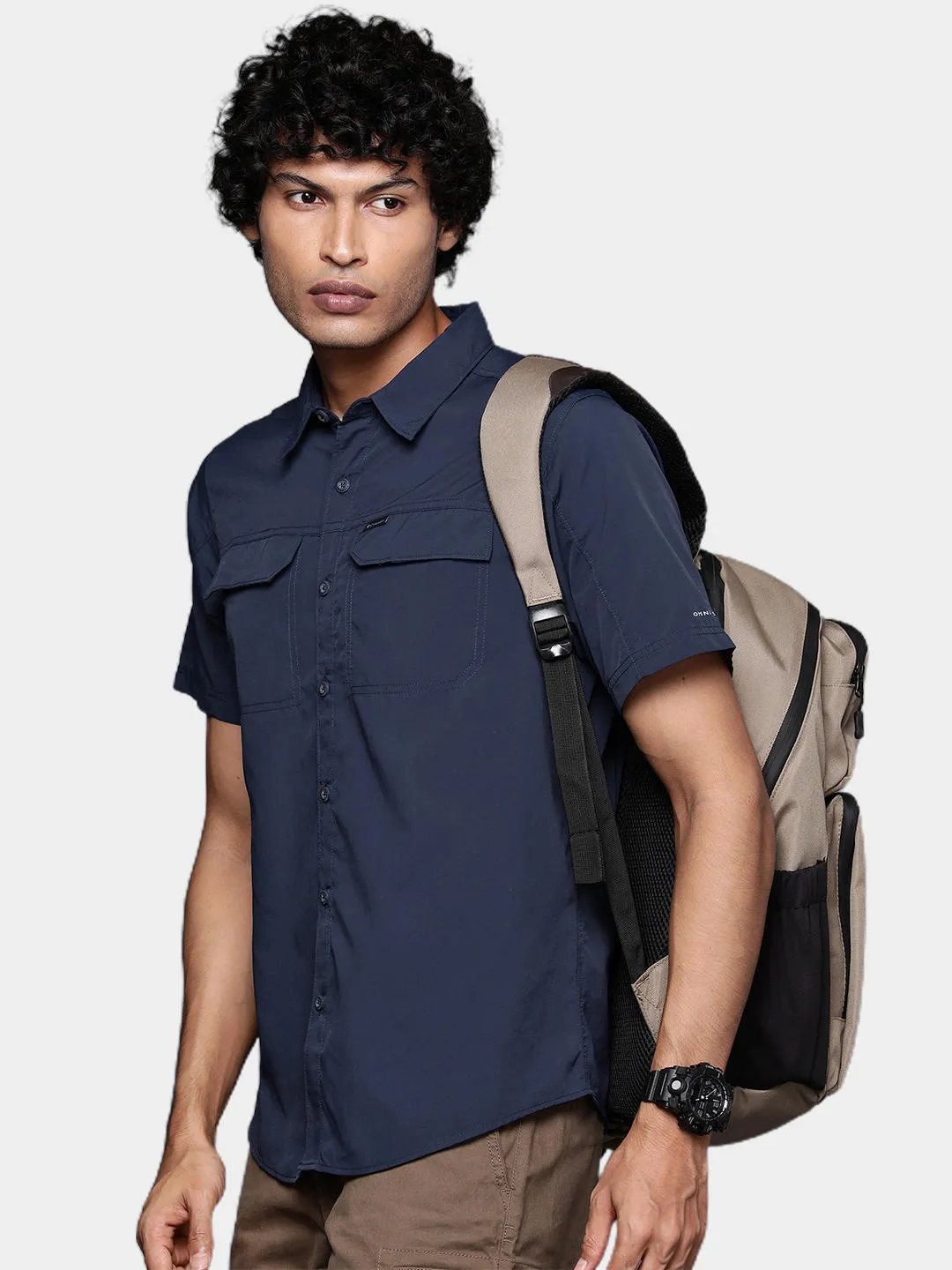 Columbia Men Blue Omni-Wick Silver Ridge 2.0 Short Sleeve Shirt
