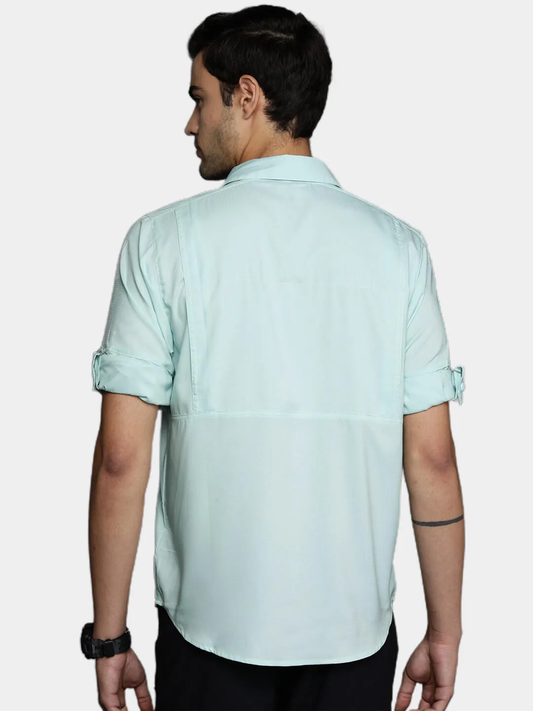 Columbia Men Blue Omni-Wick Silver Ridge Lite Long Sleeve Shirt