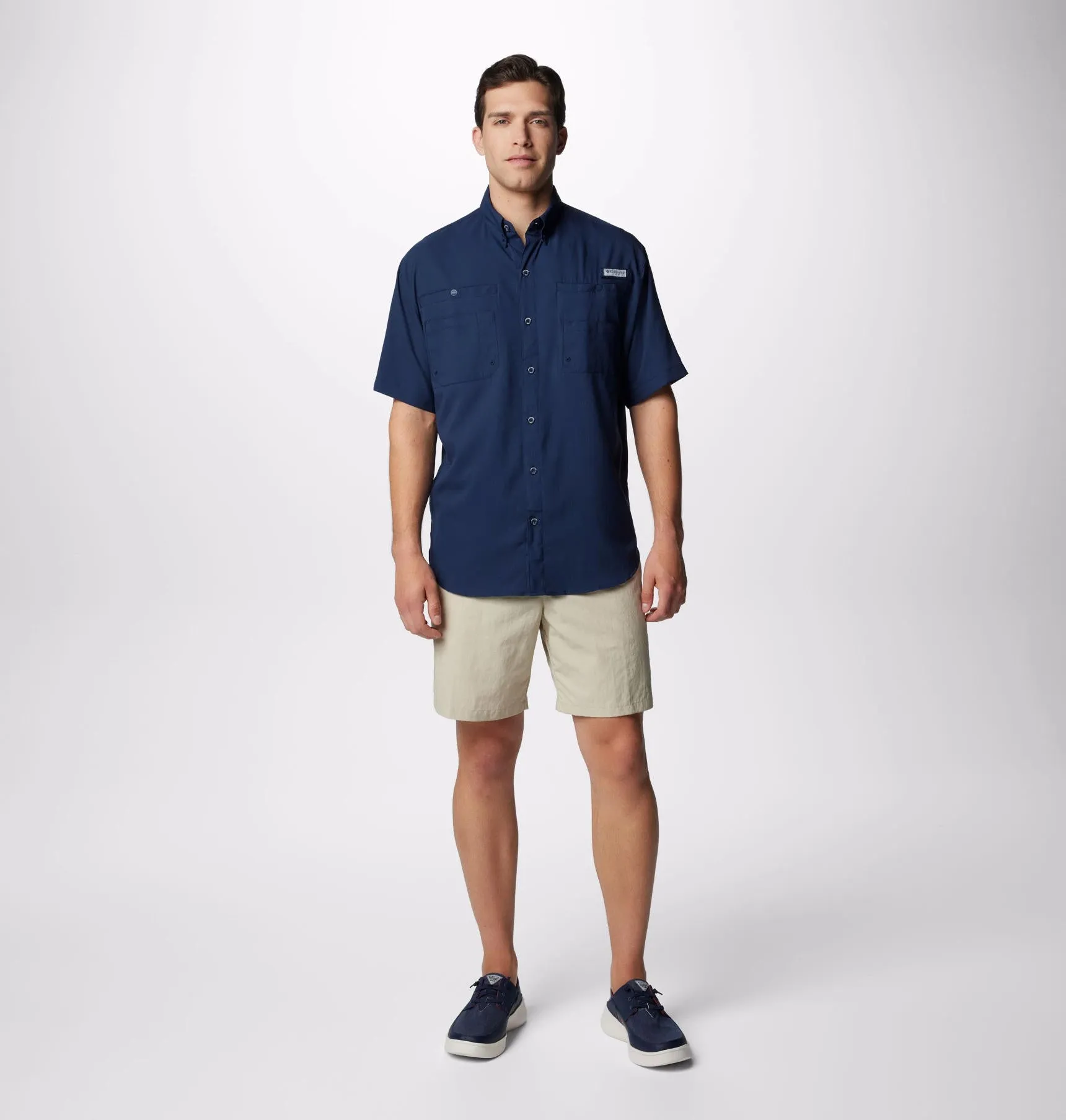 Columbia Men Blue Omni-Wick Tamiami II Short Sleeve Shirt