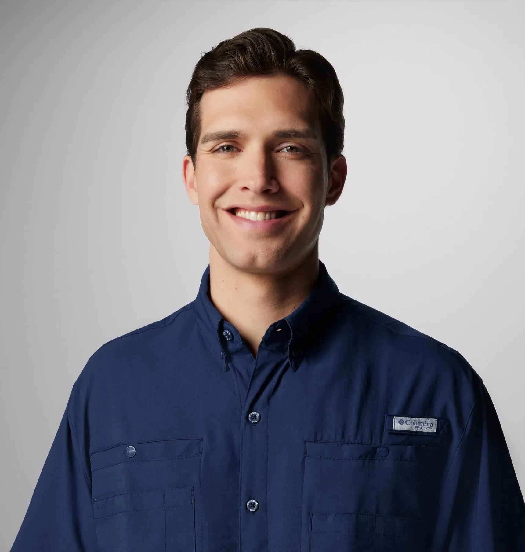 Columbia Men Blue Omni-Wick Tamiami II Short Sleeve Shirt