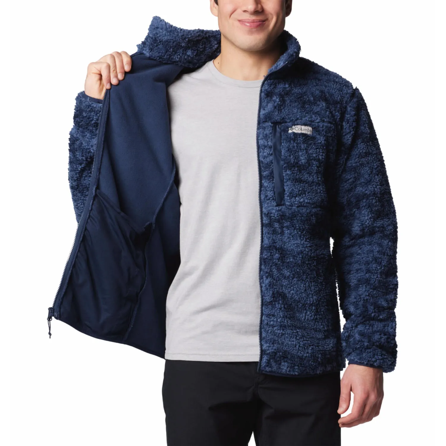 Columbia Men Blue Winter Pass Printed II Fleece Jacket