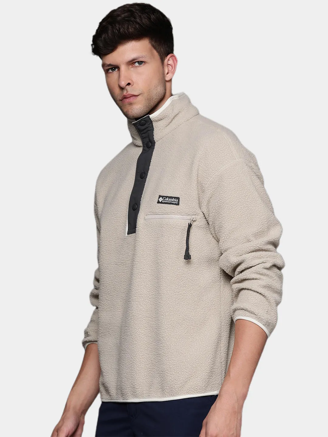 Columbia Men Brown Helvetia Half Snap Fleece Jacket