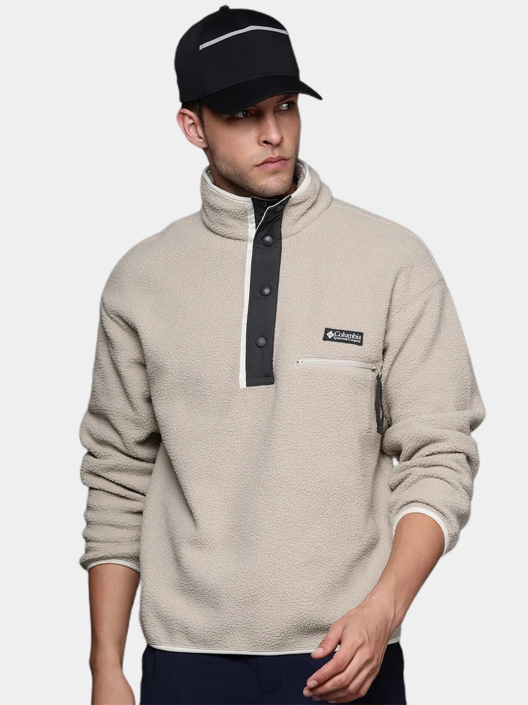 Columbia Men Brown Helvetia Half Snap Fleece Jacket