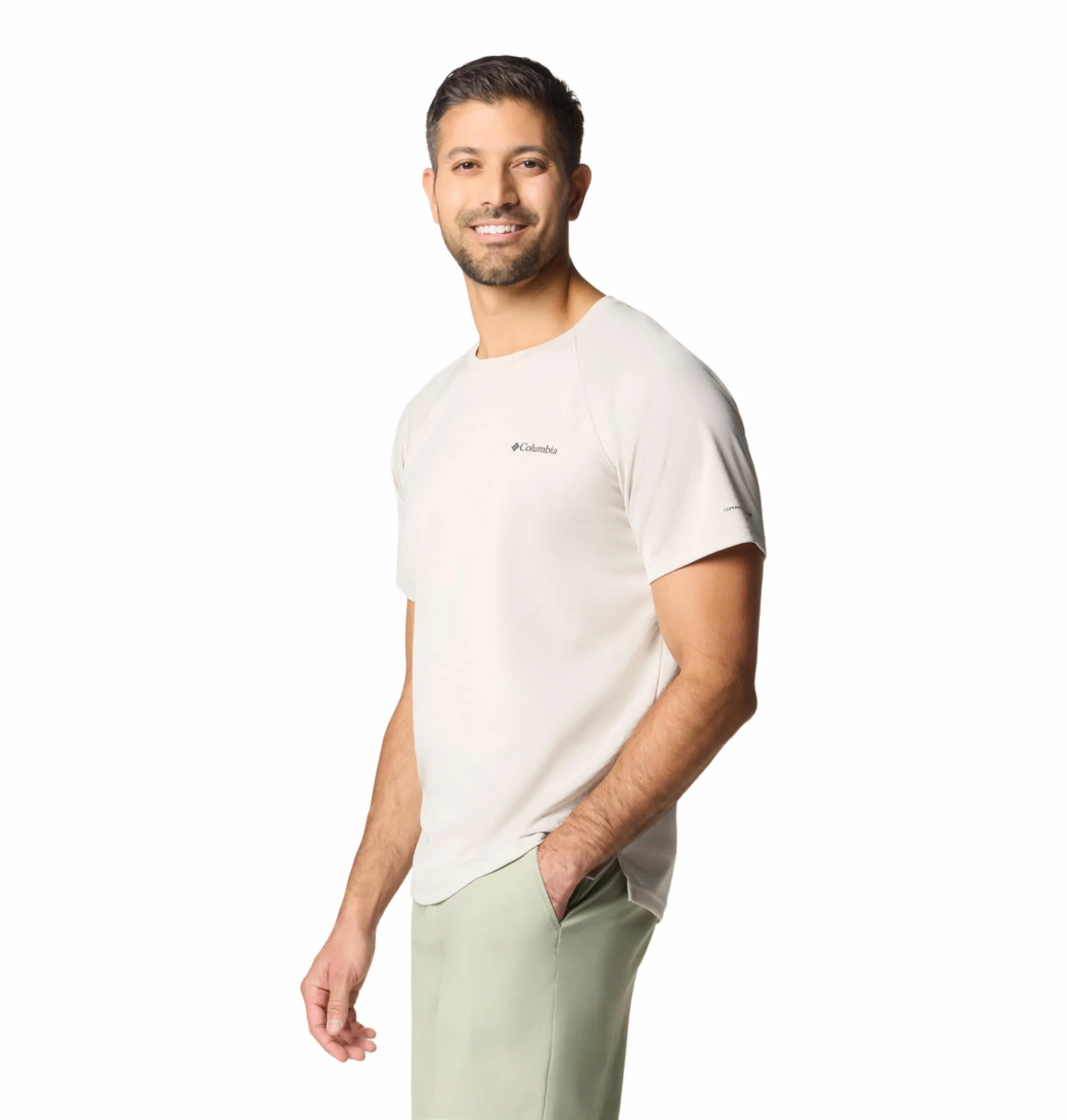 Columbia Men Brown Omni-Shade Alpine Chill Pro Crew Tshirt
