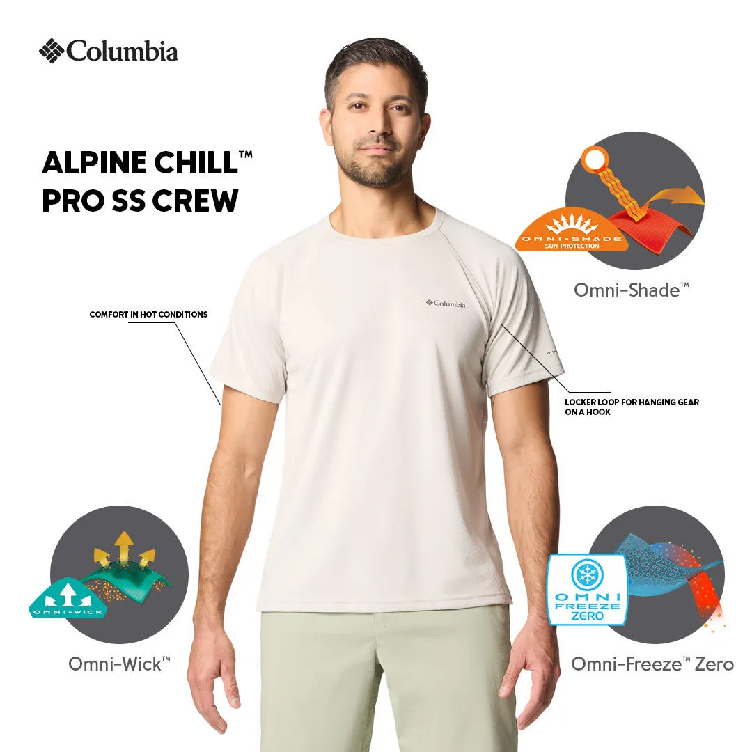 Columbia Men Brown Omni-Shade Alpine Chill Pro Crew Tshirt