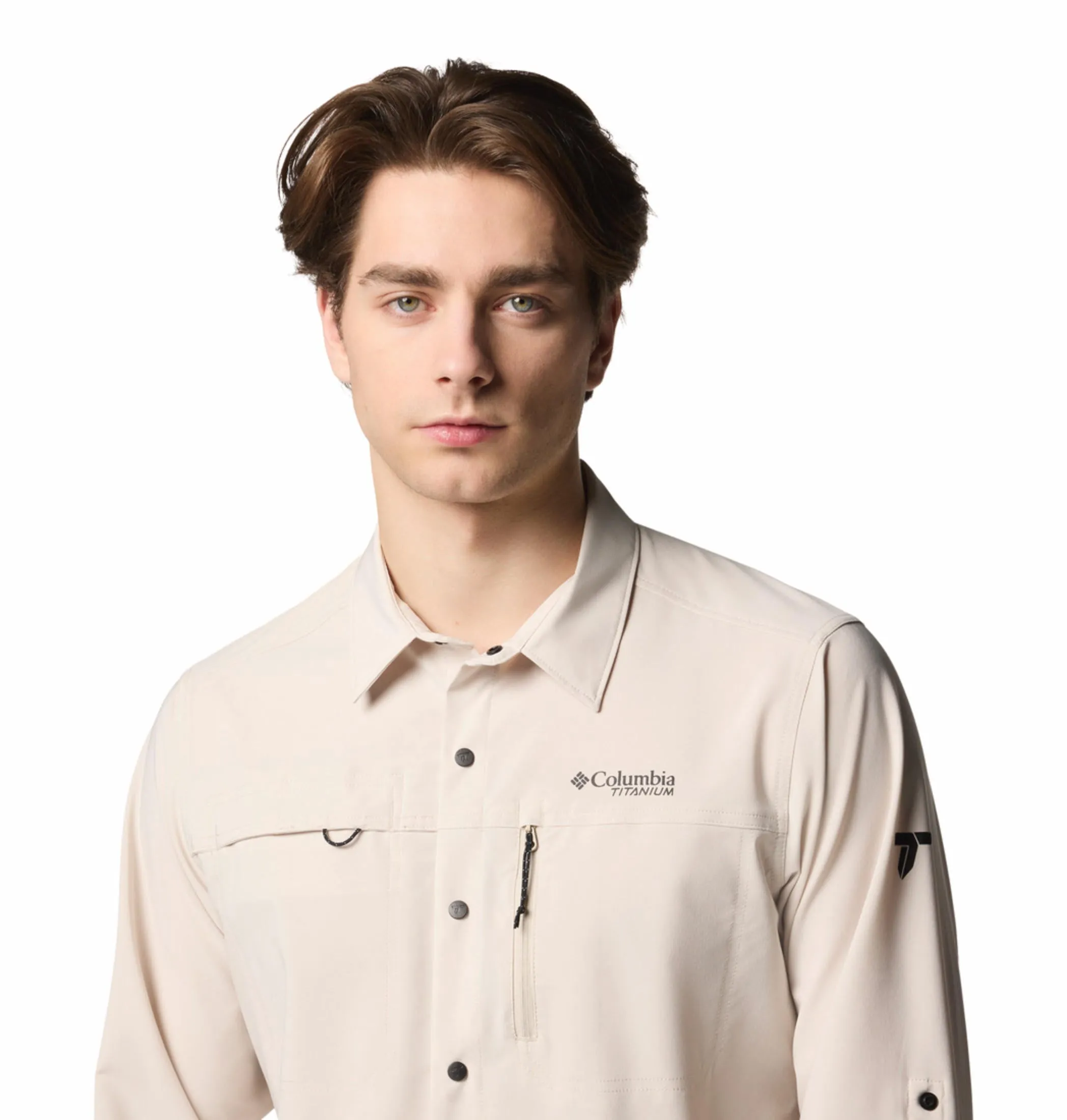 Columbia Men Brown Omni-Shade Summit Valley Woven Long Sleeve Shirt