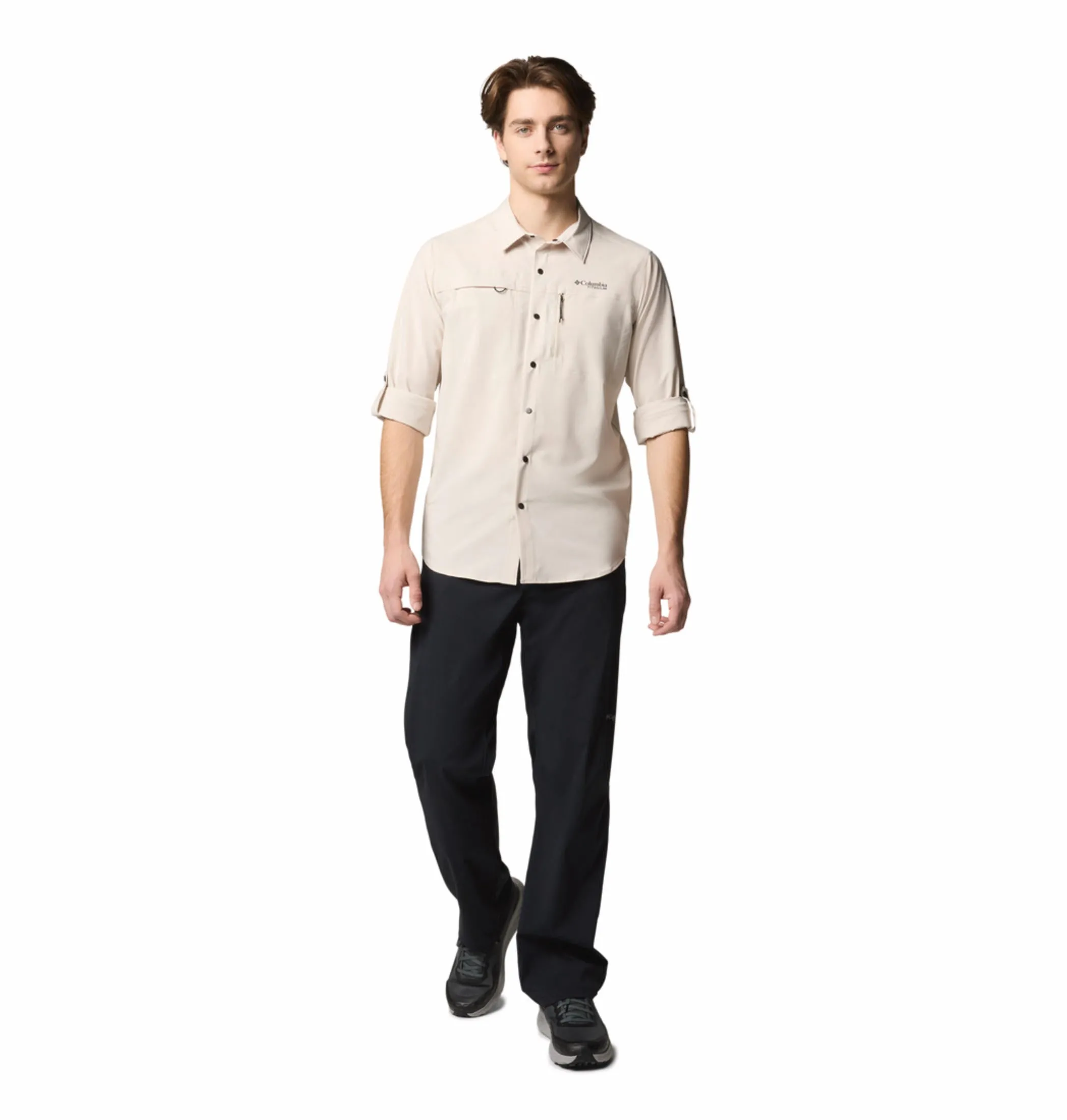Columbia Men Brown Omni-Shade Summit Valley Woven Long Sleeve Shirt