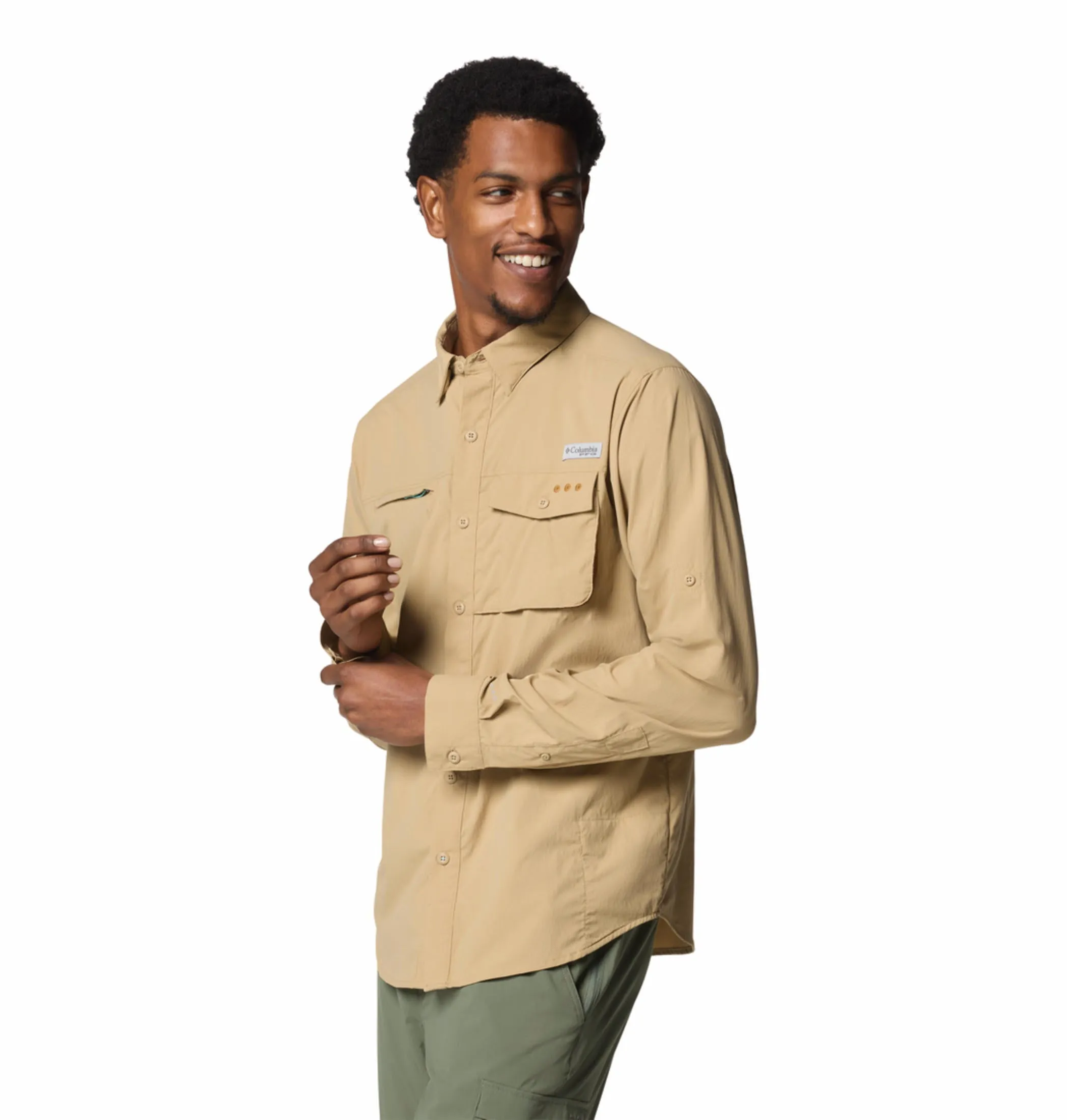 Columbia Men Brown Omni-Shade Wild Cast Long Sleeve Shirt
