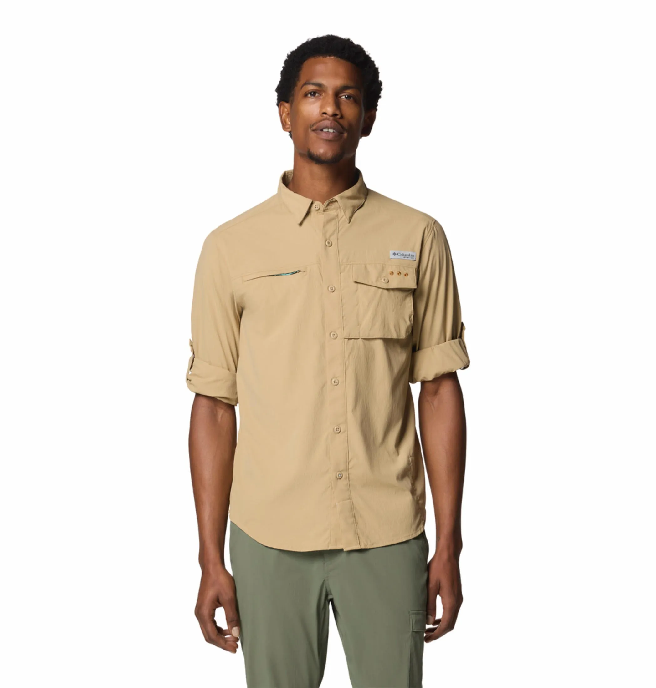 Columbia Men Brown Omni-Shade Wild Cast Long Sleeve Shirt