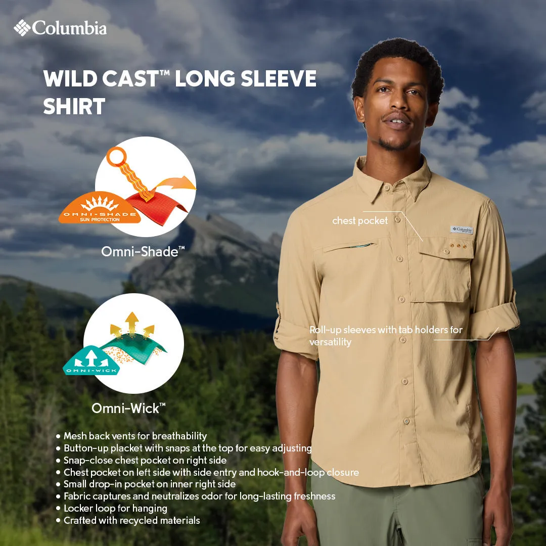 Columbia Men Brown Omni-Shade Wild Cast Long Sleeve Shirt