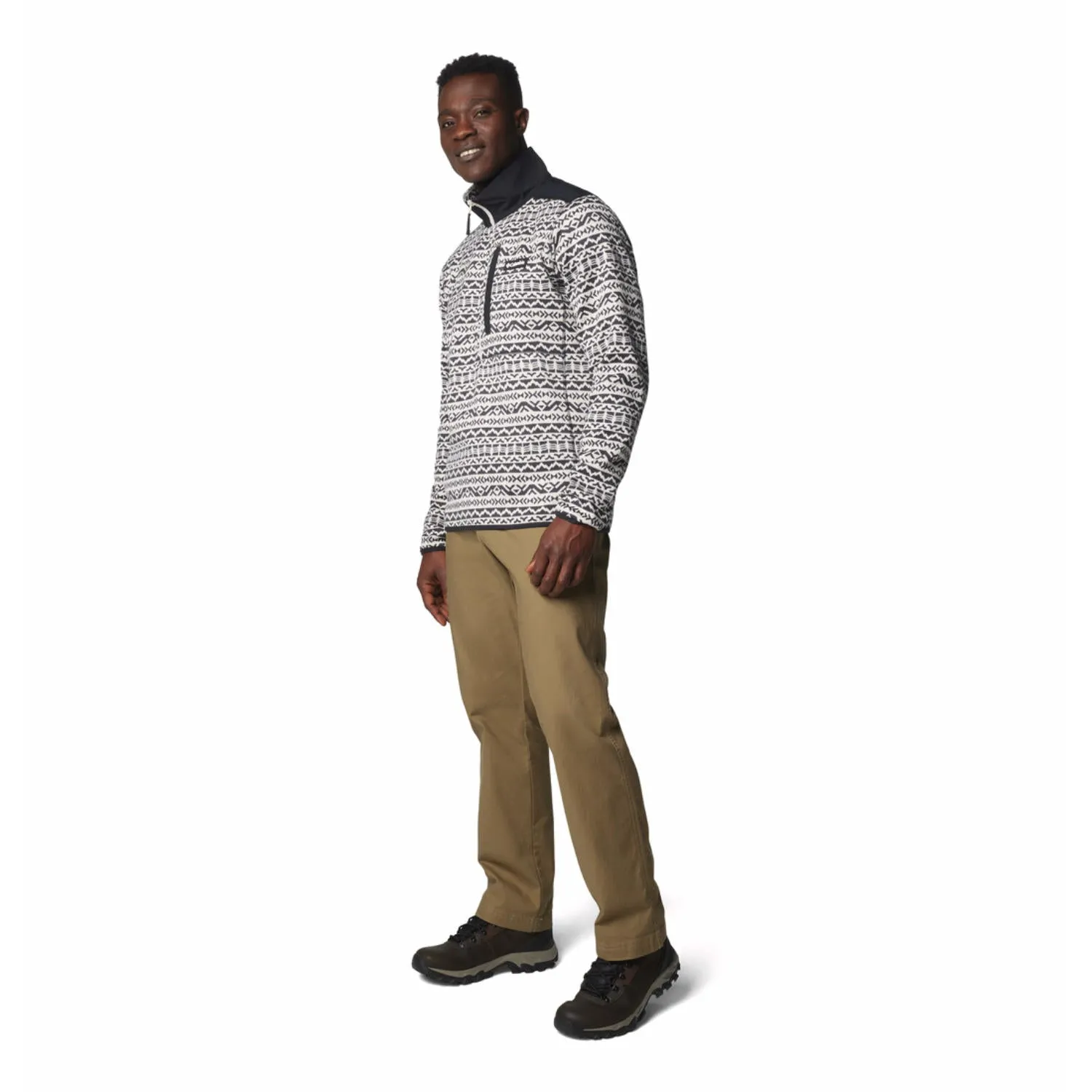 Columbia Men Brown Sweater Weather Printed Half Zip II Fleece