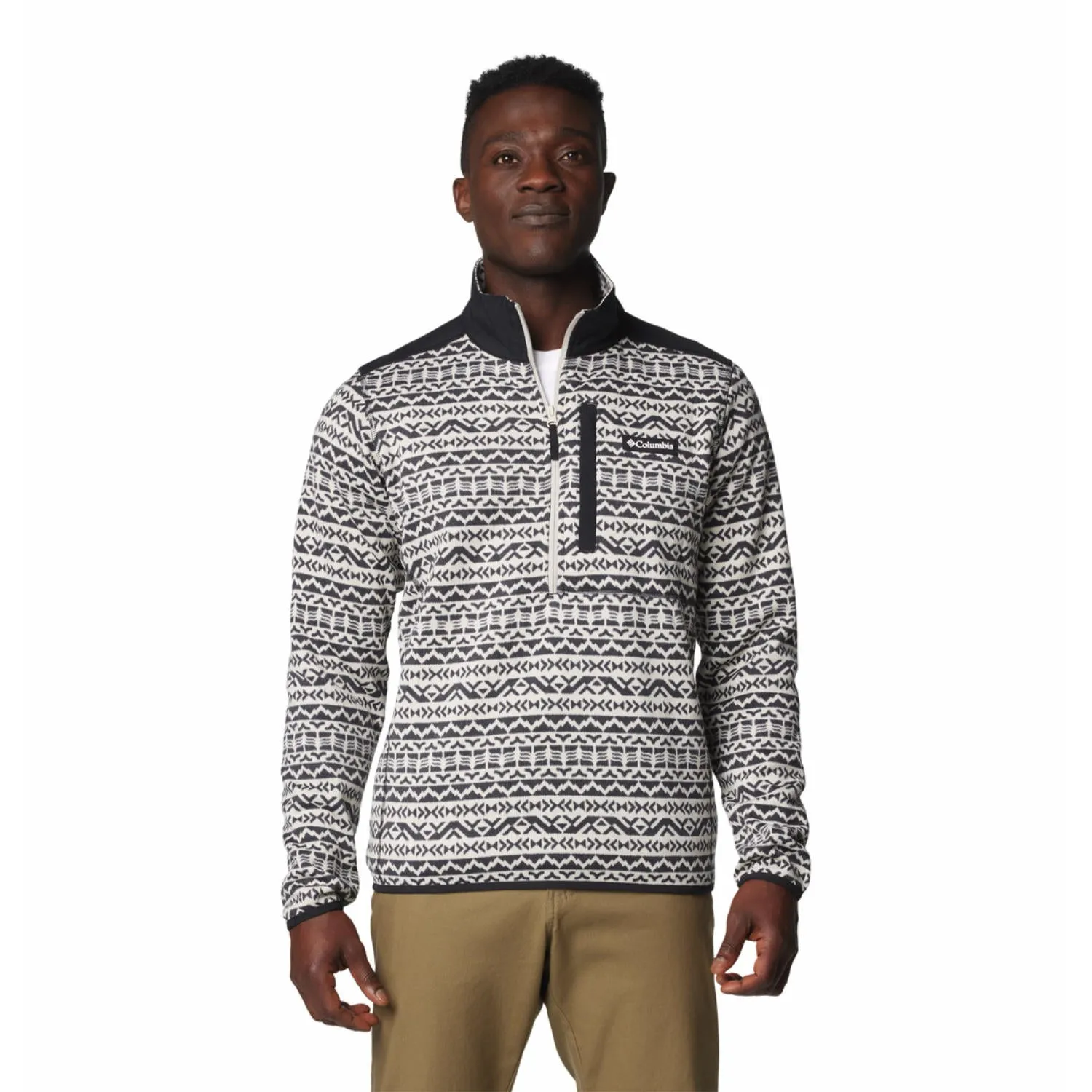 Columbia Men Brown Sweater Weather Printed Half Zip II Fleece