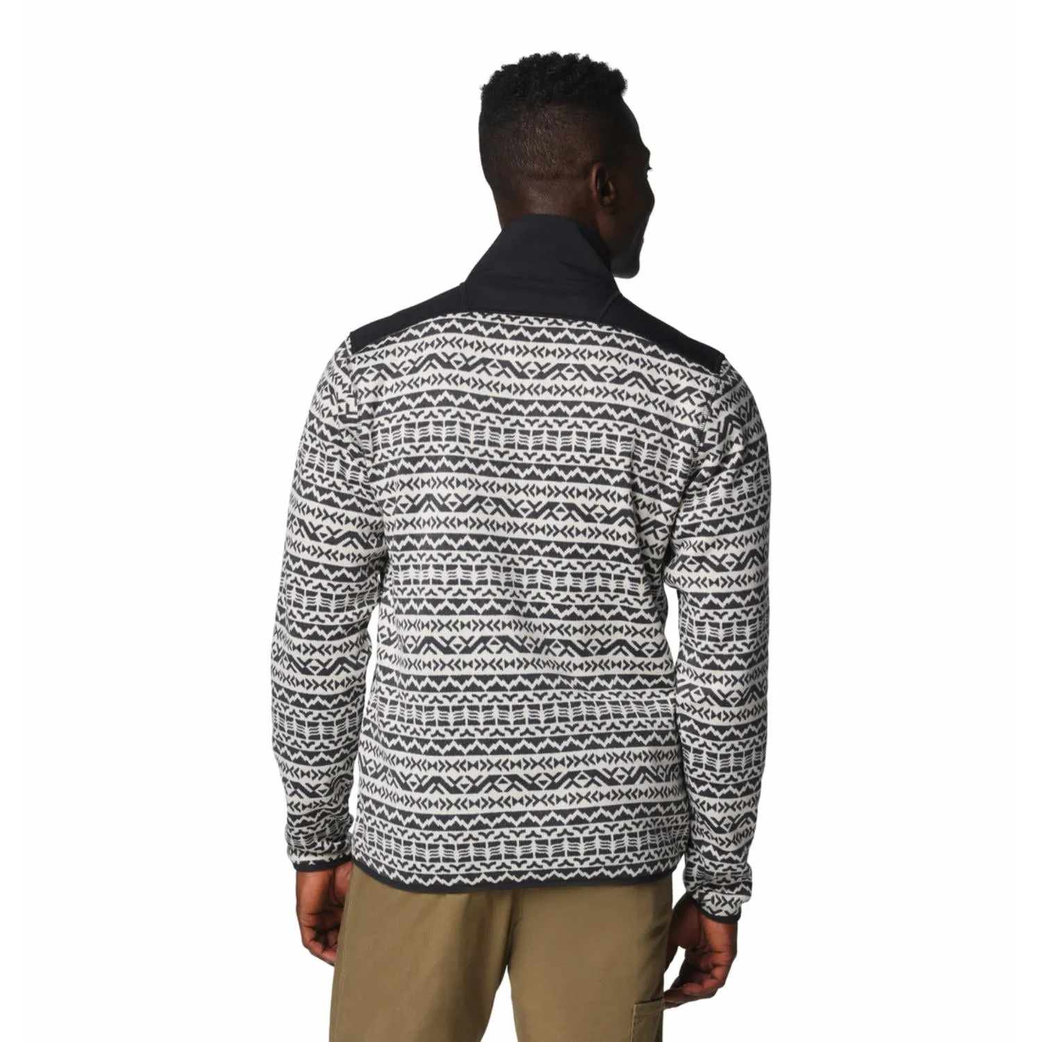 Columbia Men Brown Sweater Weather Printed Half Zip II Fleece