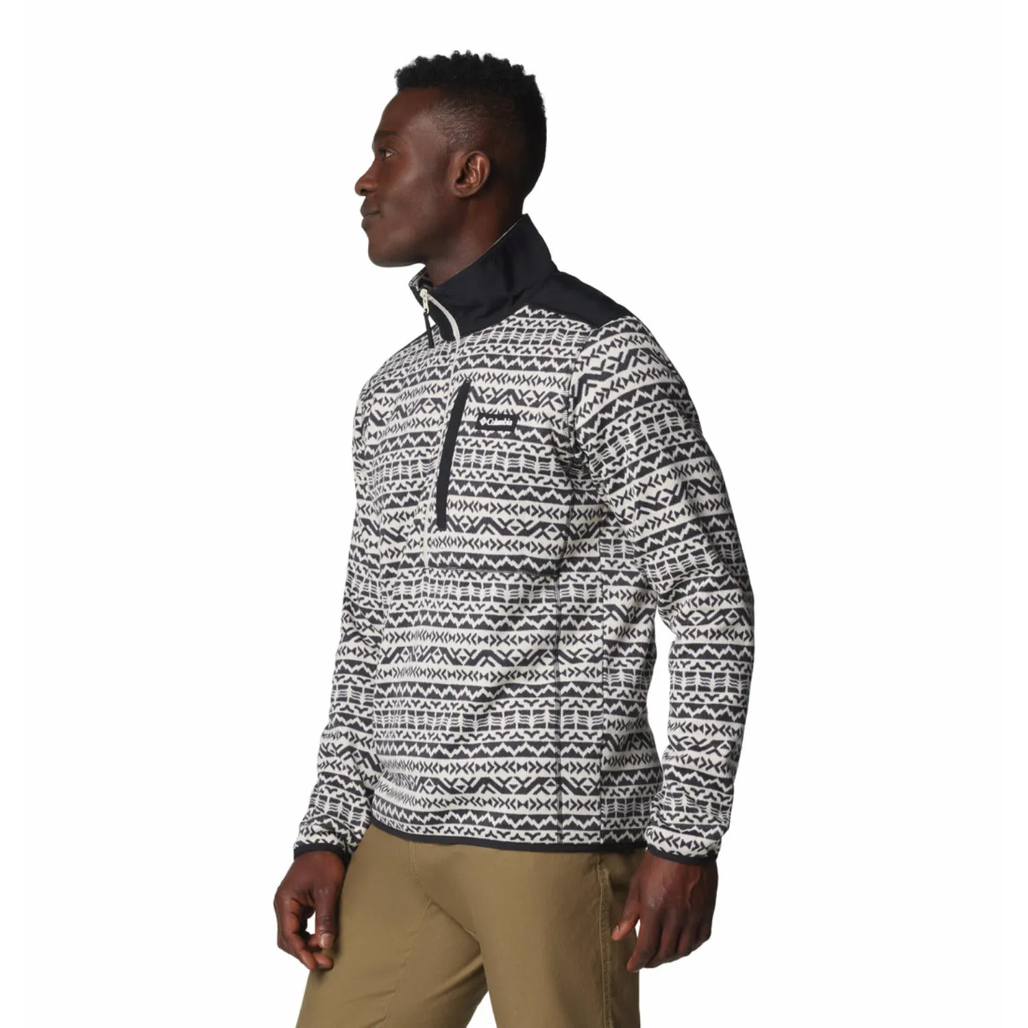 Columbia Men Brown Sweater Weather Printed Half Zip II Fleece
