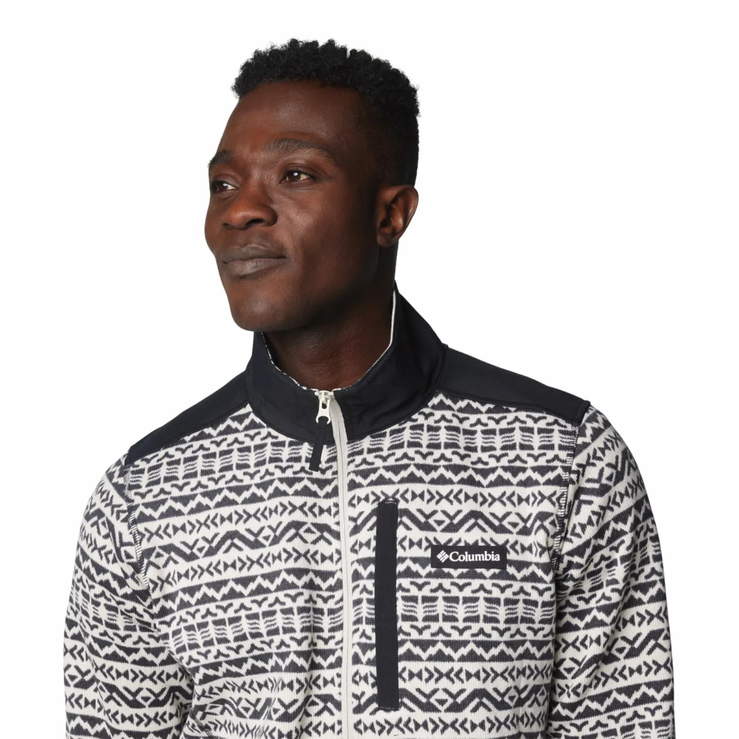 Columbia Men Brown Sweater Weather Printed Half Zip II Fleece