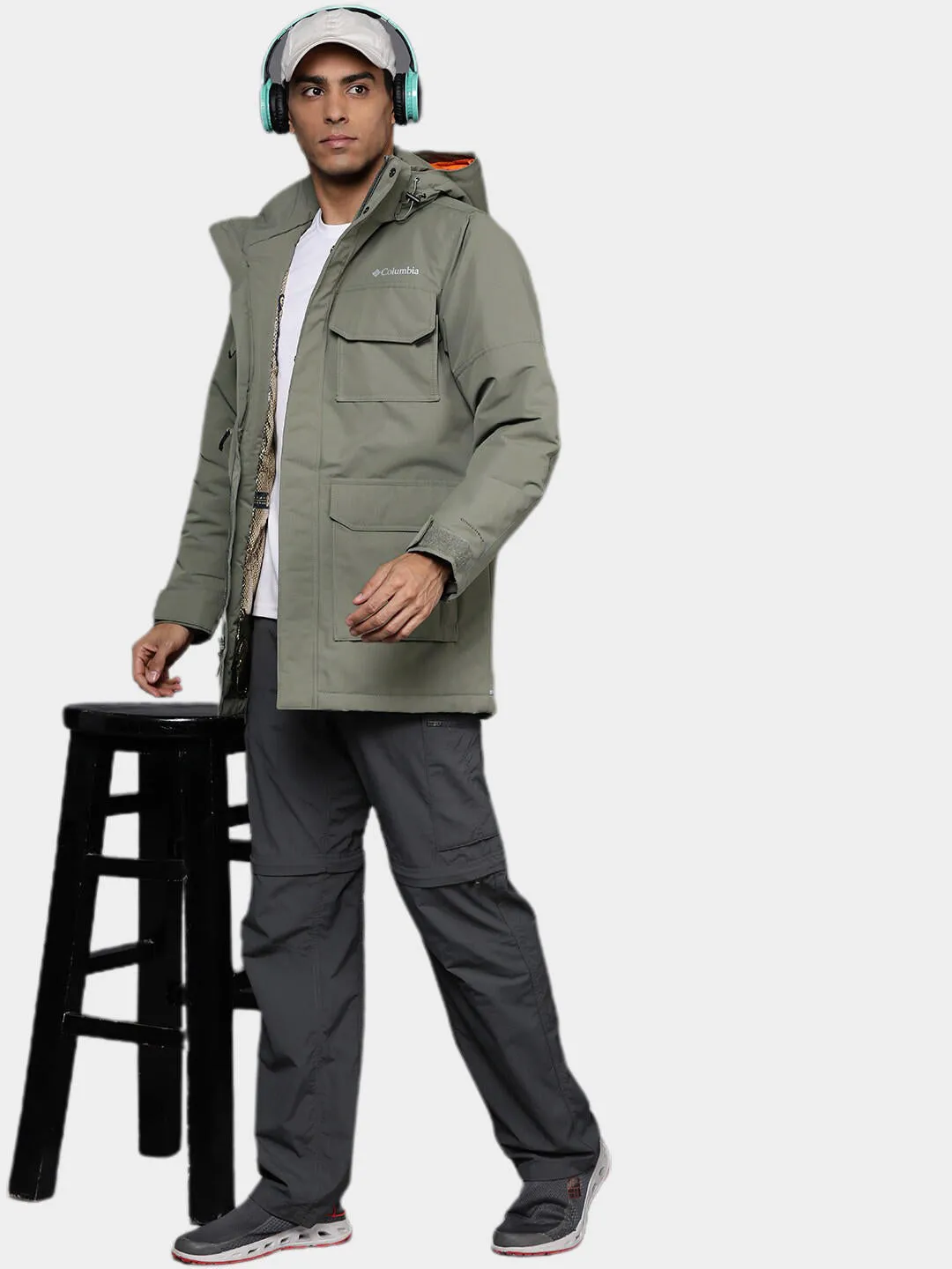 Columbia Men Green Omni-Heat Infinity Landroamer Parka Parka Jacket