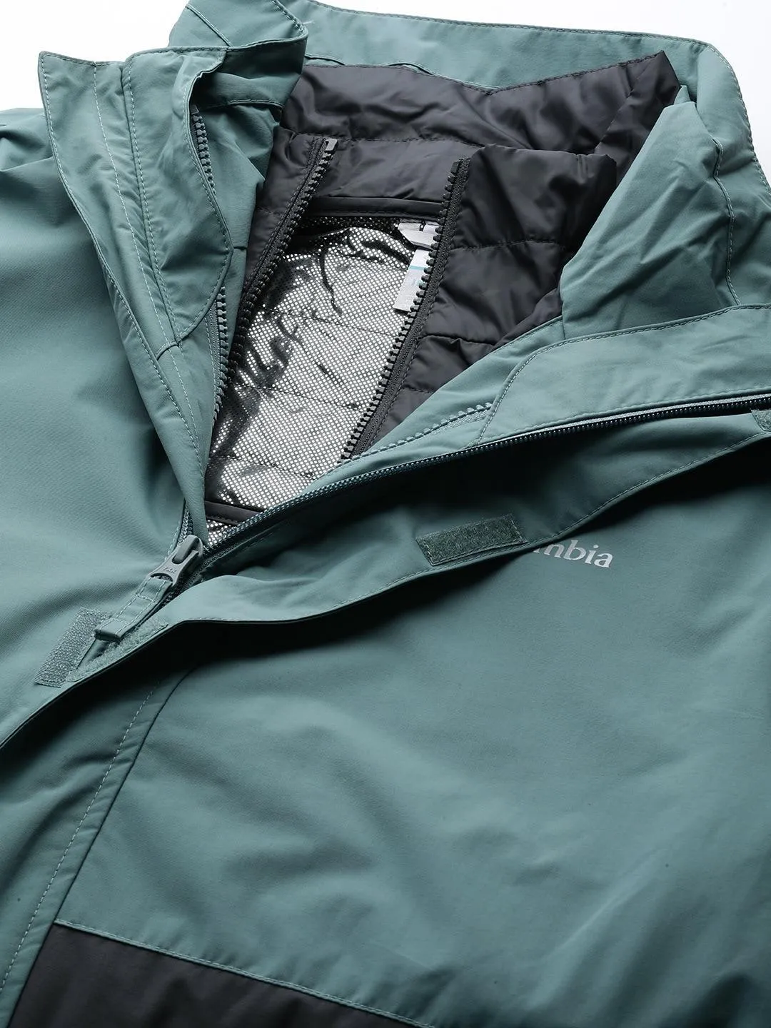 Columbia Men Green Omni-Heat Reflective Agate Alley Inetrchangeable Jacket