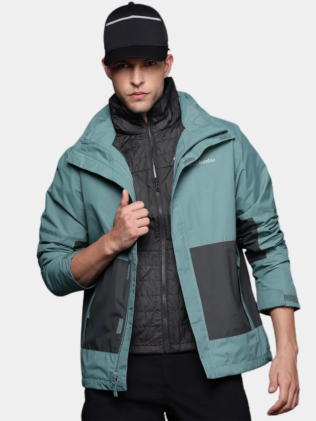 Columbia Men Green Omni-Heat Reflective Agate Alley Inetrchangeable Jacket