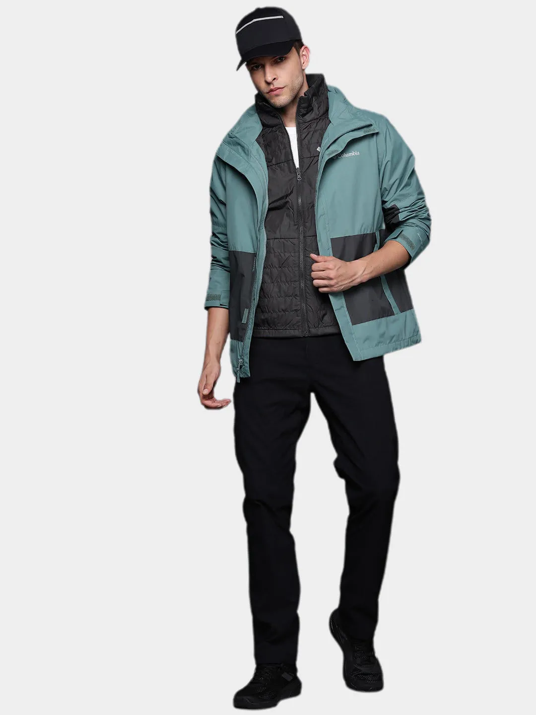 Columbia Men Green Omni-Heat Reflective Agate Alley Inetrchangeable Jacket