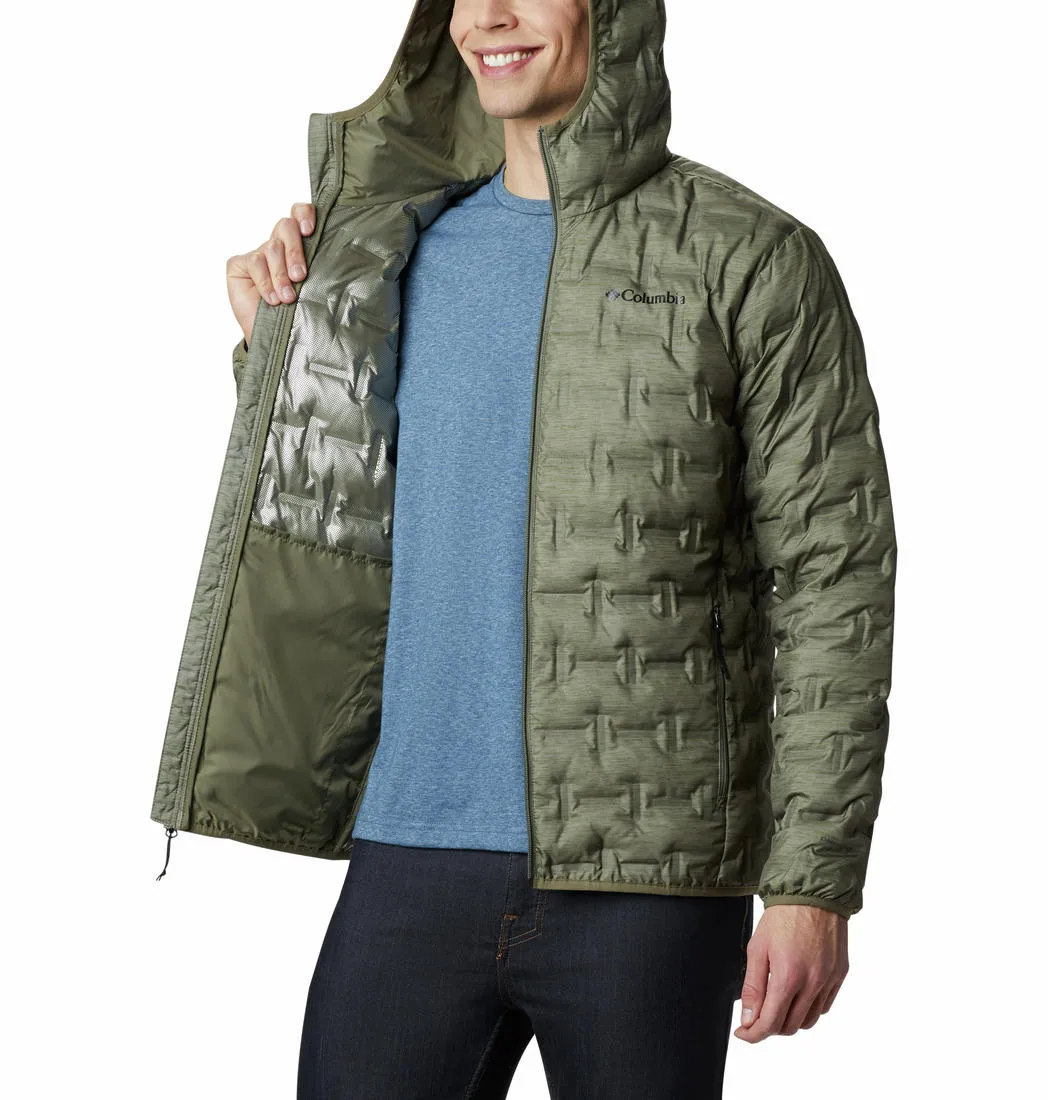 Columbia Men Green Omni-Heat Reflective Delta Ridge Hooded Down Jacket