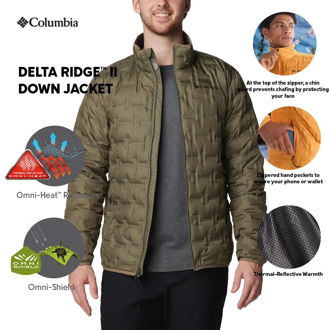 Columbia Men Green Omni-Heat Reflective Delta Ridge II Down Jacket