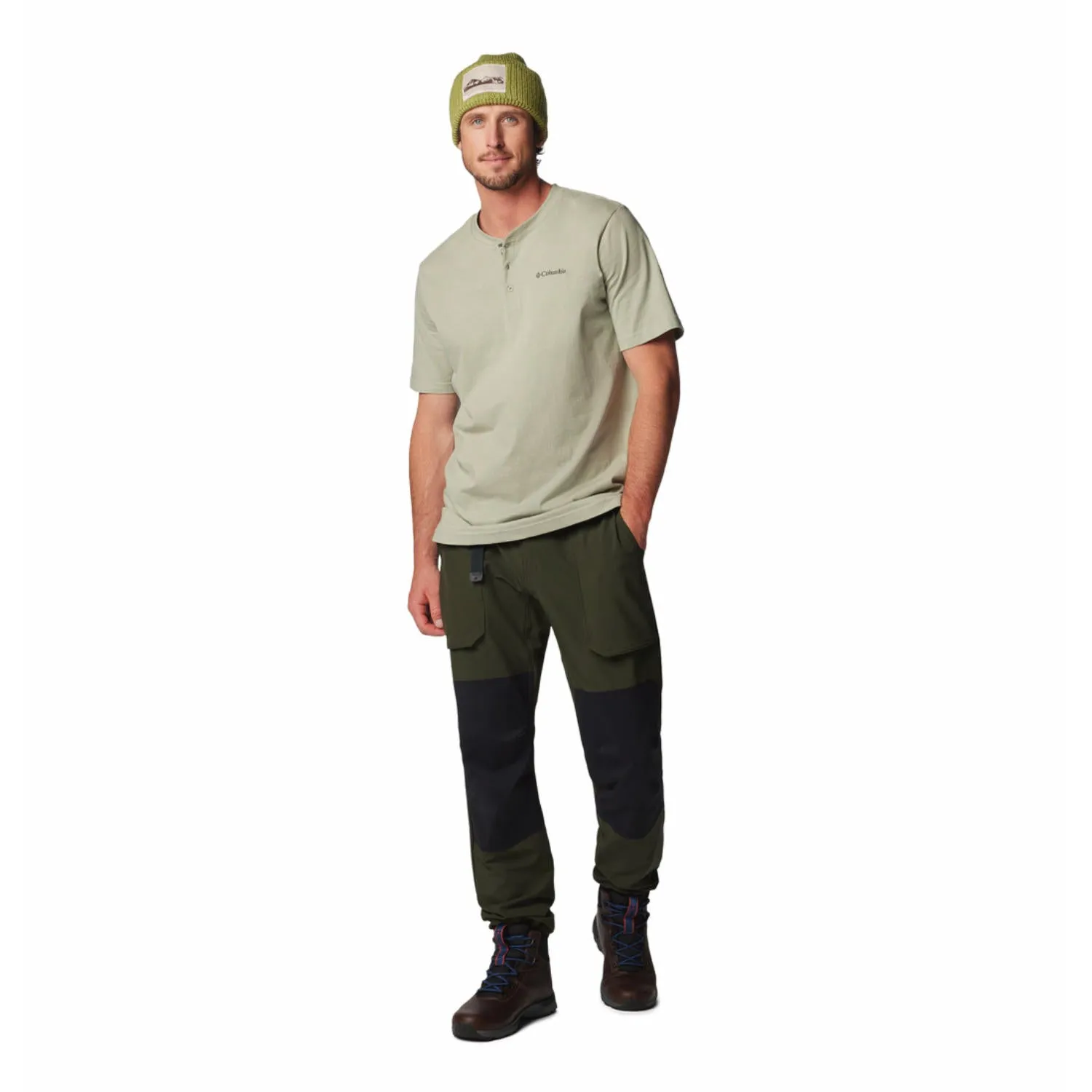 Columbia Men Green Omni-Shade LandroamerHenley II Tshirt