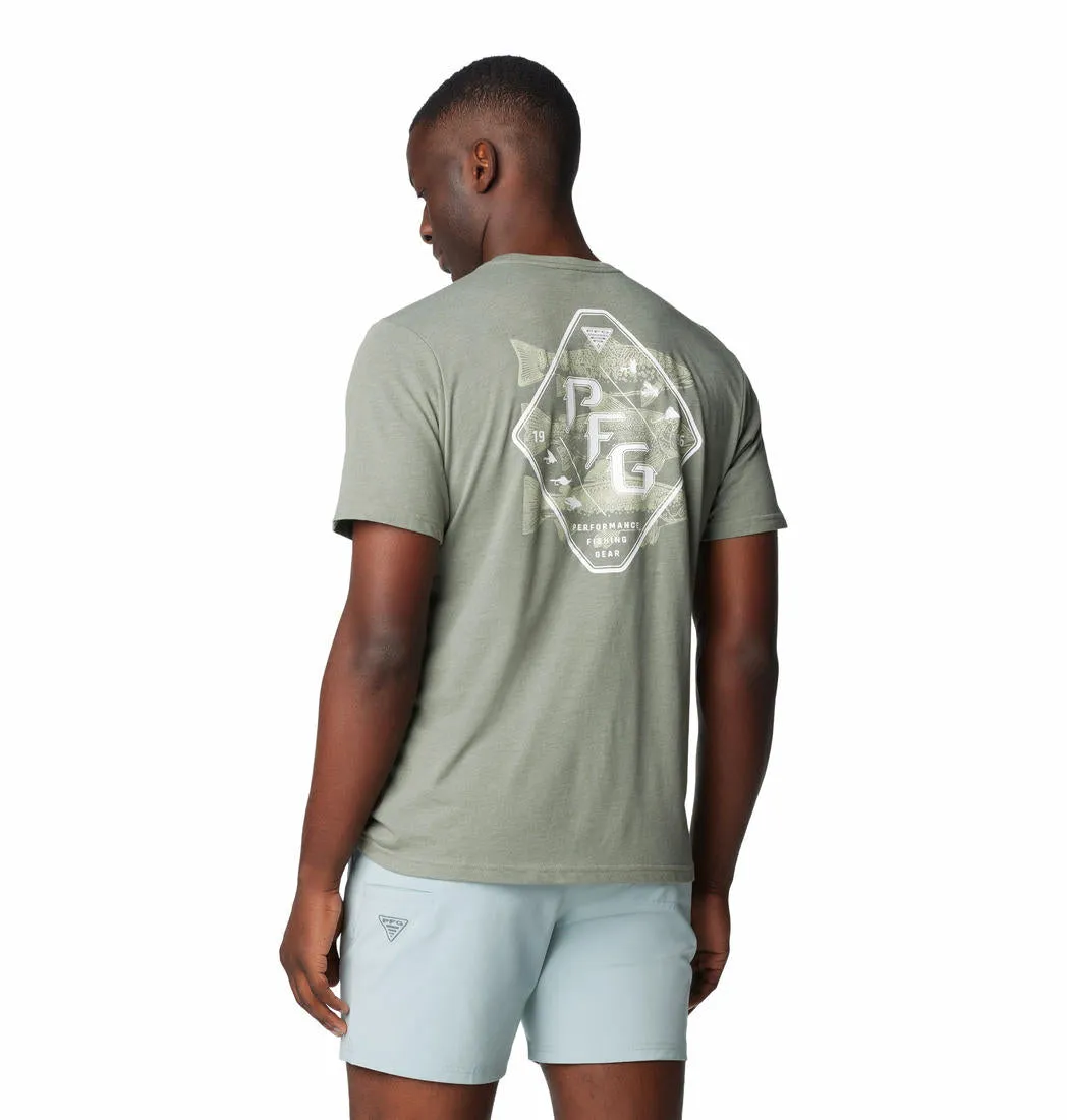 Columbia Men Green Omni-Shade PFG Tarpon Rise Tech Tshirt