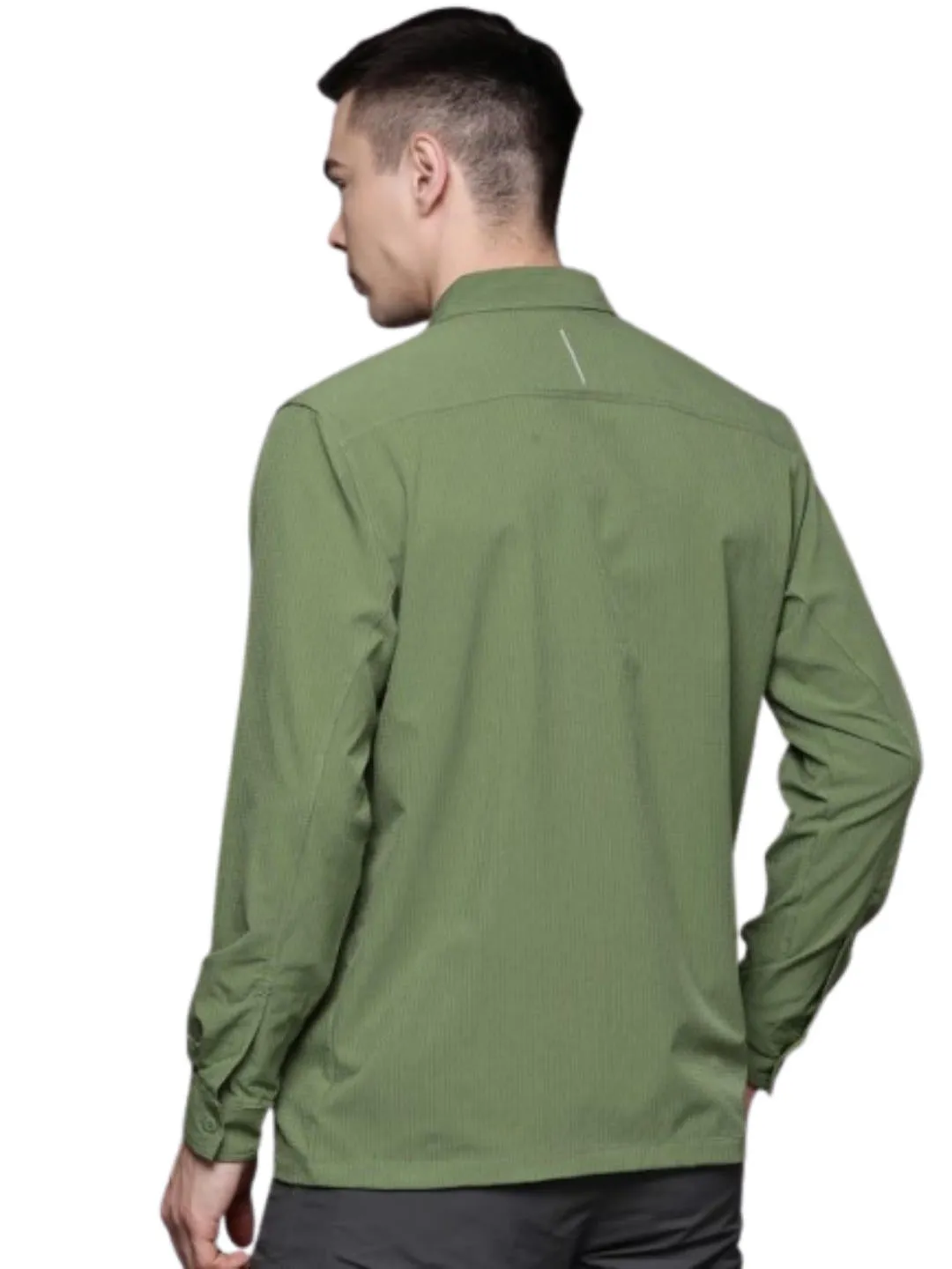 Columbia Men Green Omni-Wick Black Mesa LW Long Sleeve Shirt