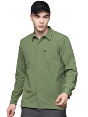 Columbia Men Green Omni-Wick Black Mesa LW Long Sleeve Shirt