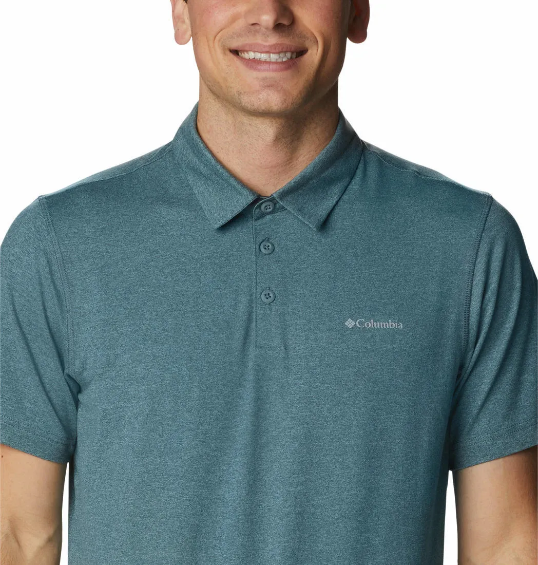Columbia Men Green Omni-Wick Tech Trail Polo Tshirt