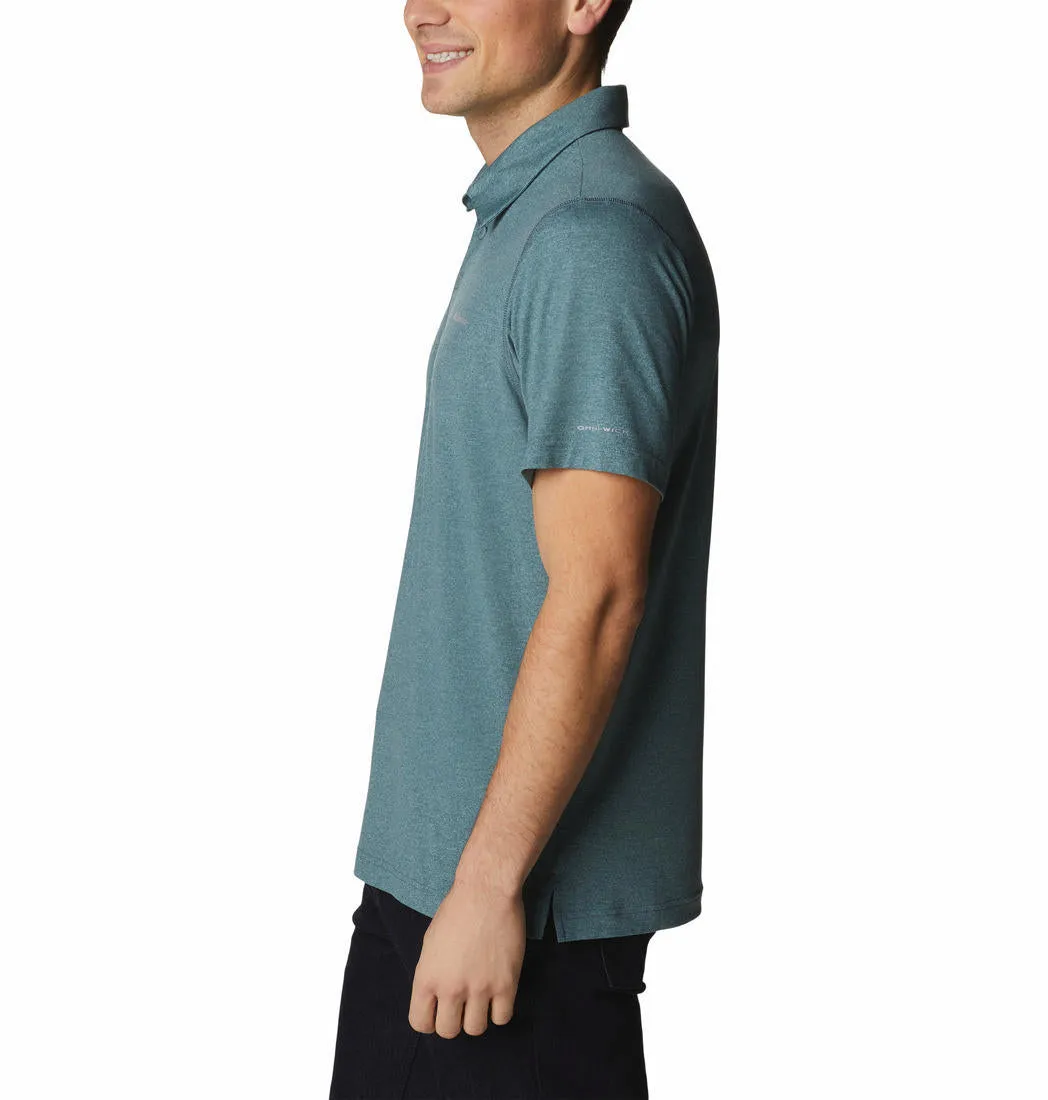 Columbia Men Green Omni-Wick Tech Trail Polo Tshirt