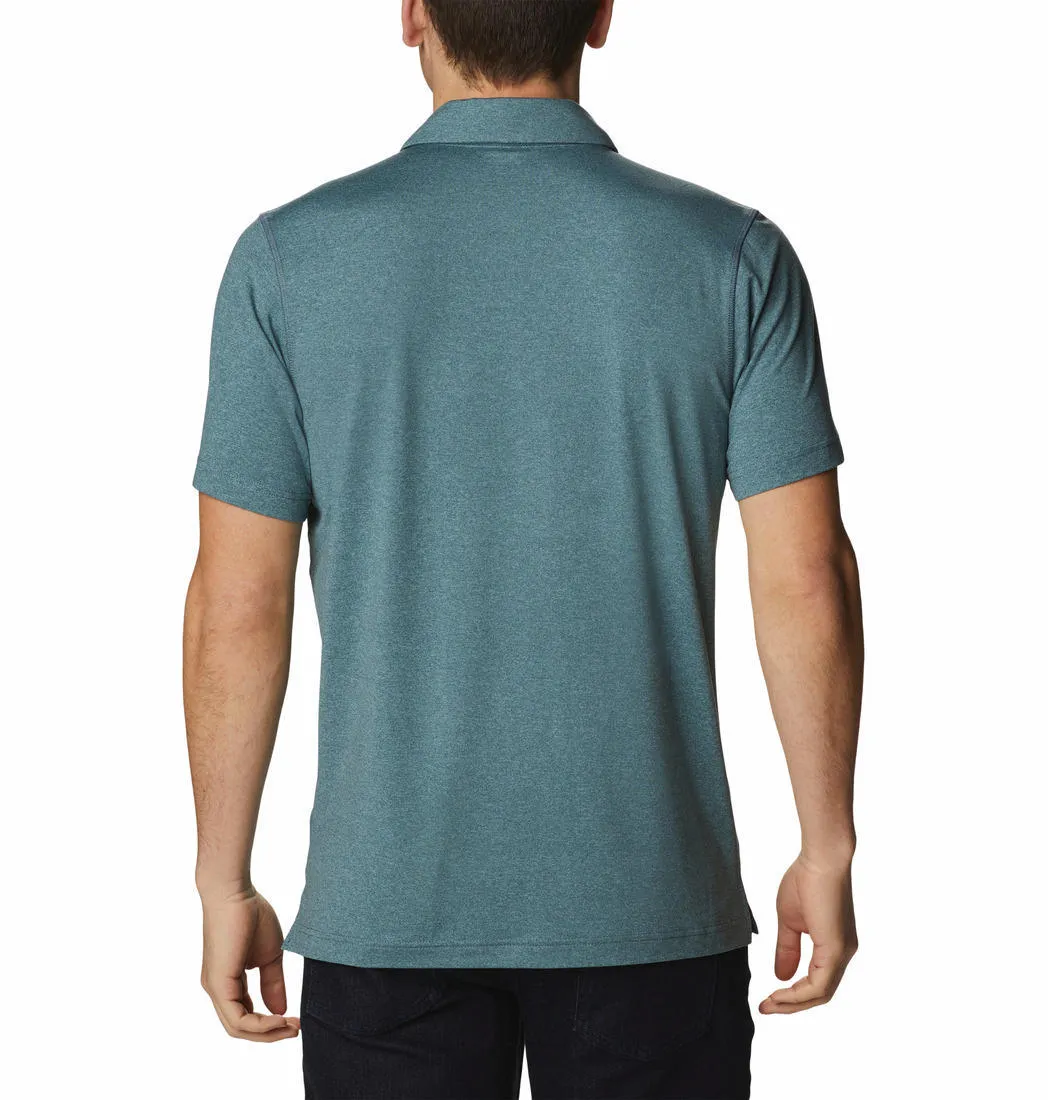 Columbia Men Green Omni-Wick Tech Trail Polo Tshirt