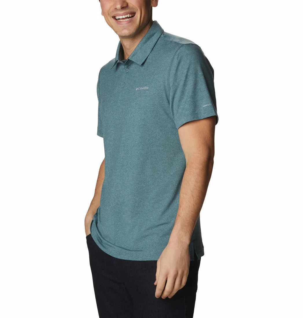 Columbia Men Green Omni-Wick Tech Trail Polo Tshirt