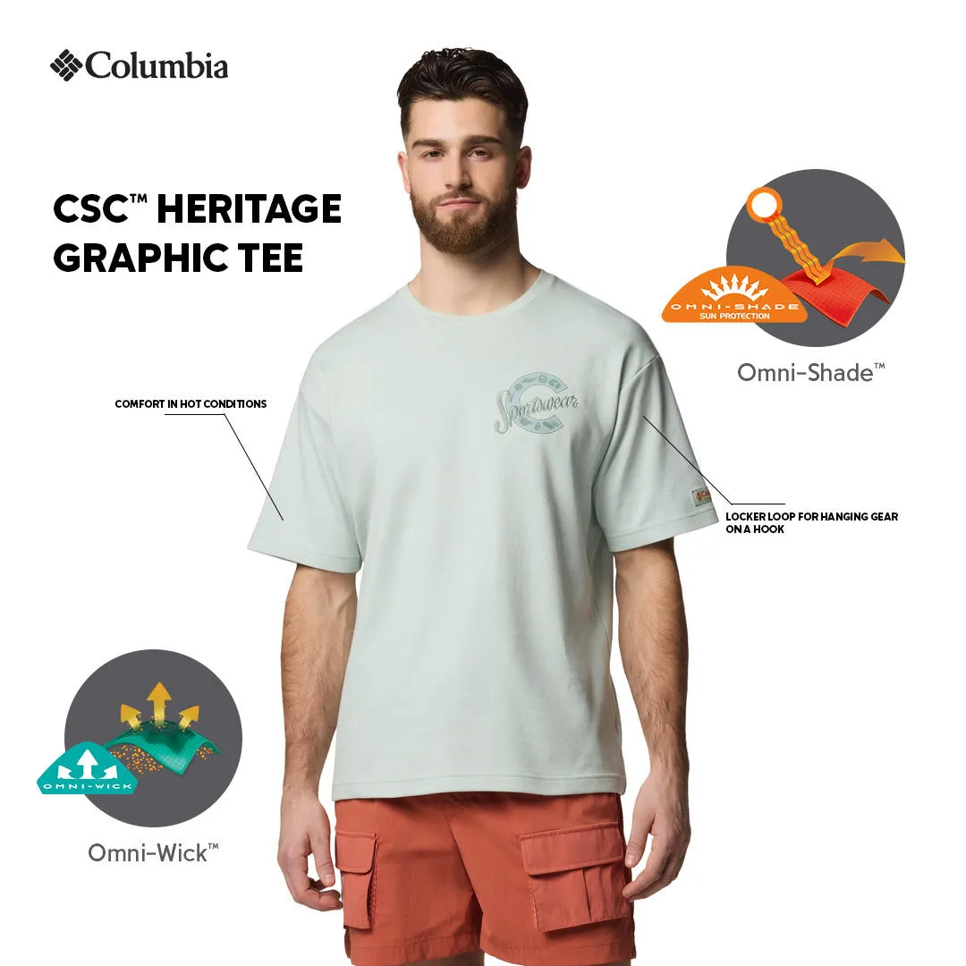 Columbia Men Green Sun Protection CSC Heritage Graphic Tshirt