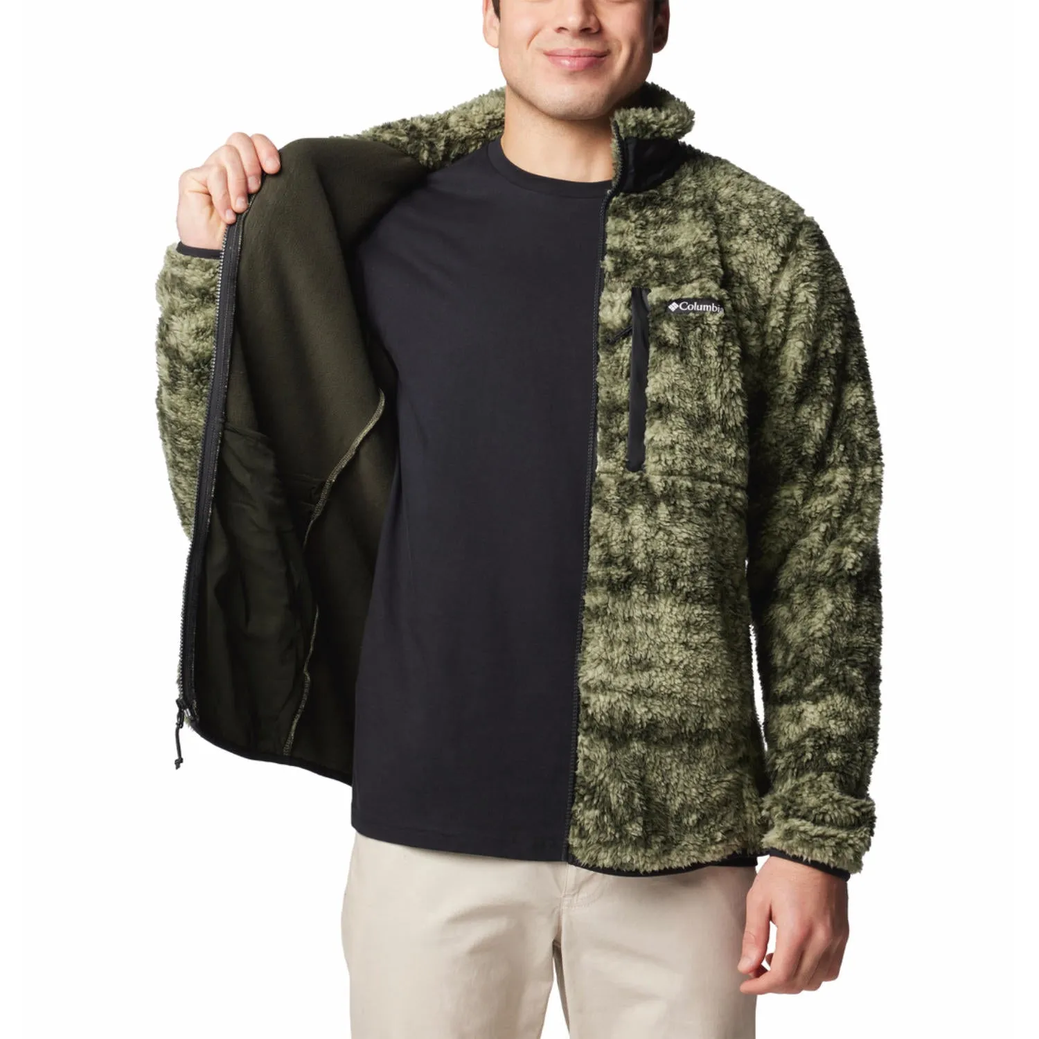Columbia Men Green Winter Pass Printed II Fleece Jacket